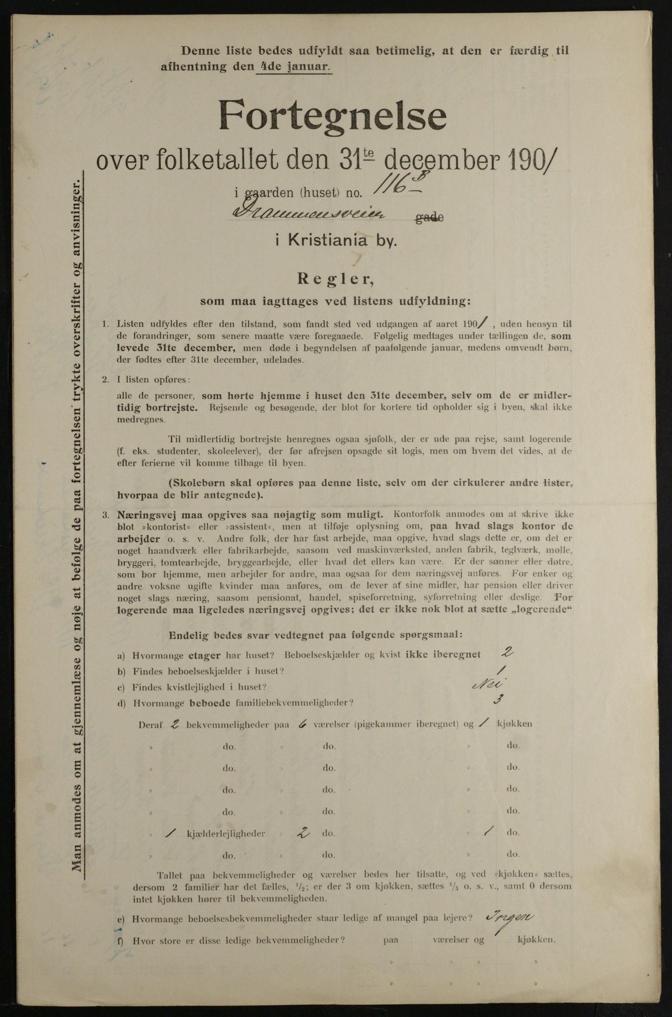 OBA, Municipal Census 1901 for Kristiania, 1901, p. 2783