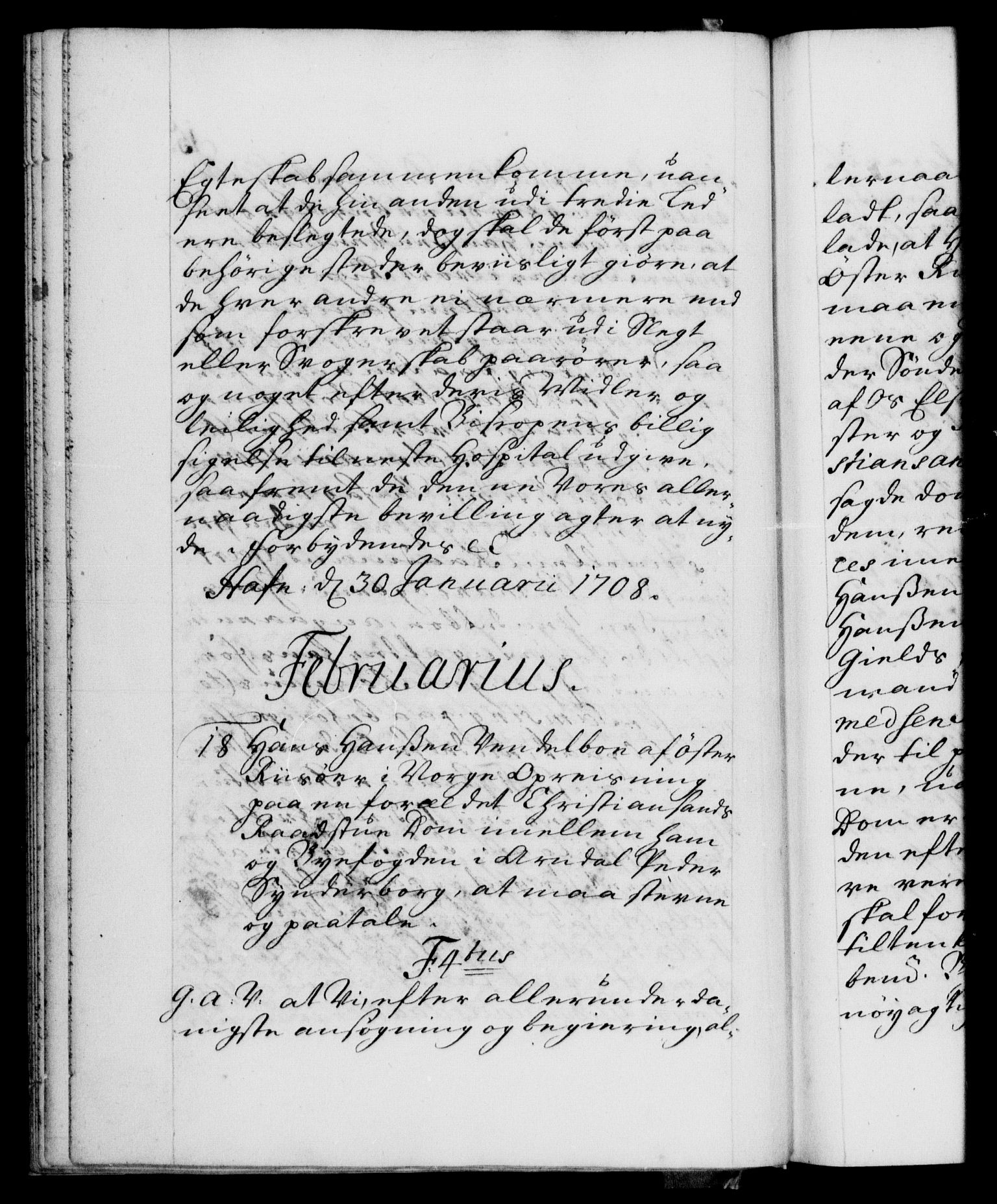 Danske Kanselli 1572-1799, AV/RA-EA-3023/F/Fc/Fca/Fcaa/L0020: Norske registre, 1708-1711, p. 15b