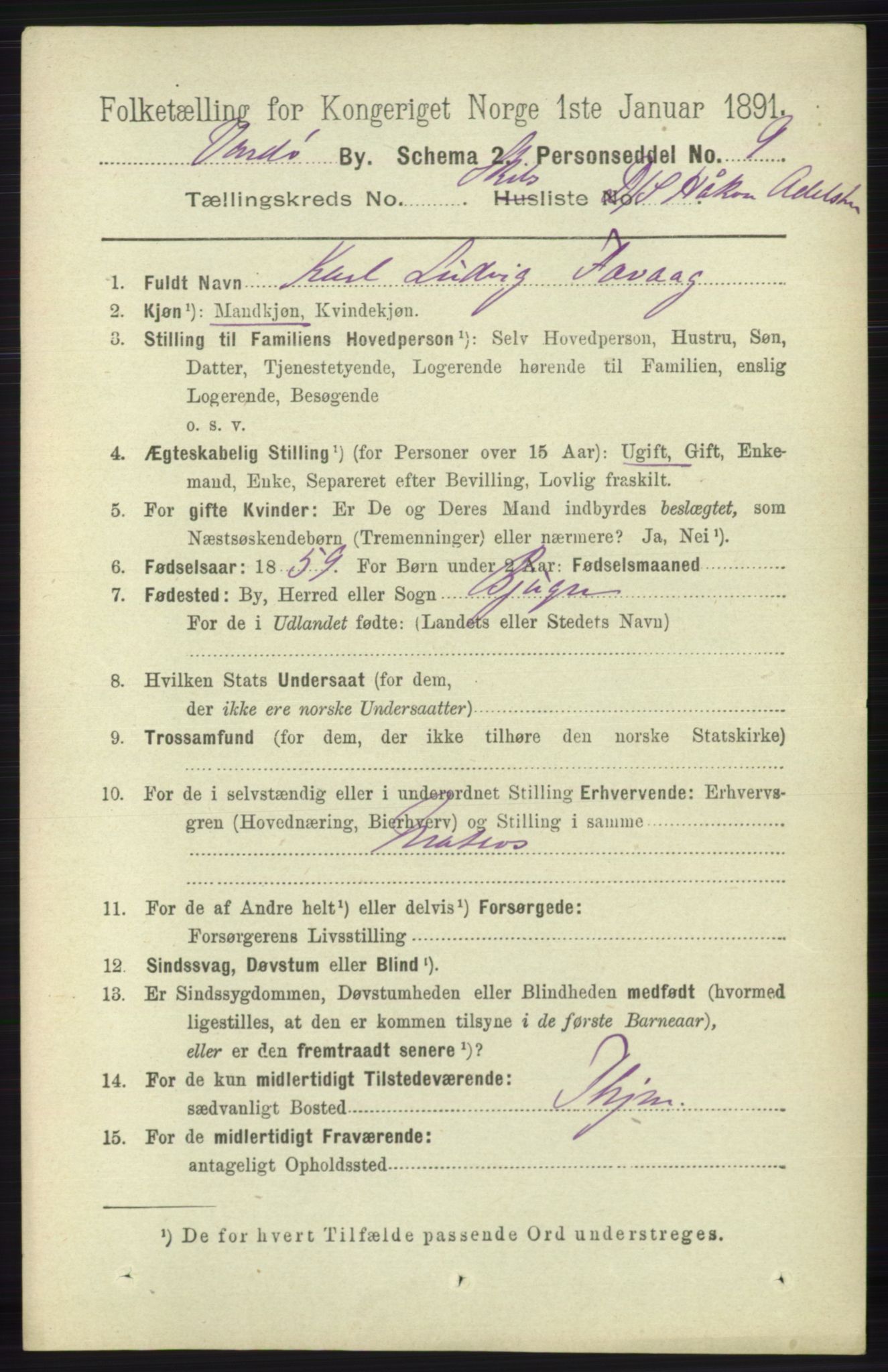 RA, 1891 census for 2002 Vardø, 1891, p. 2747