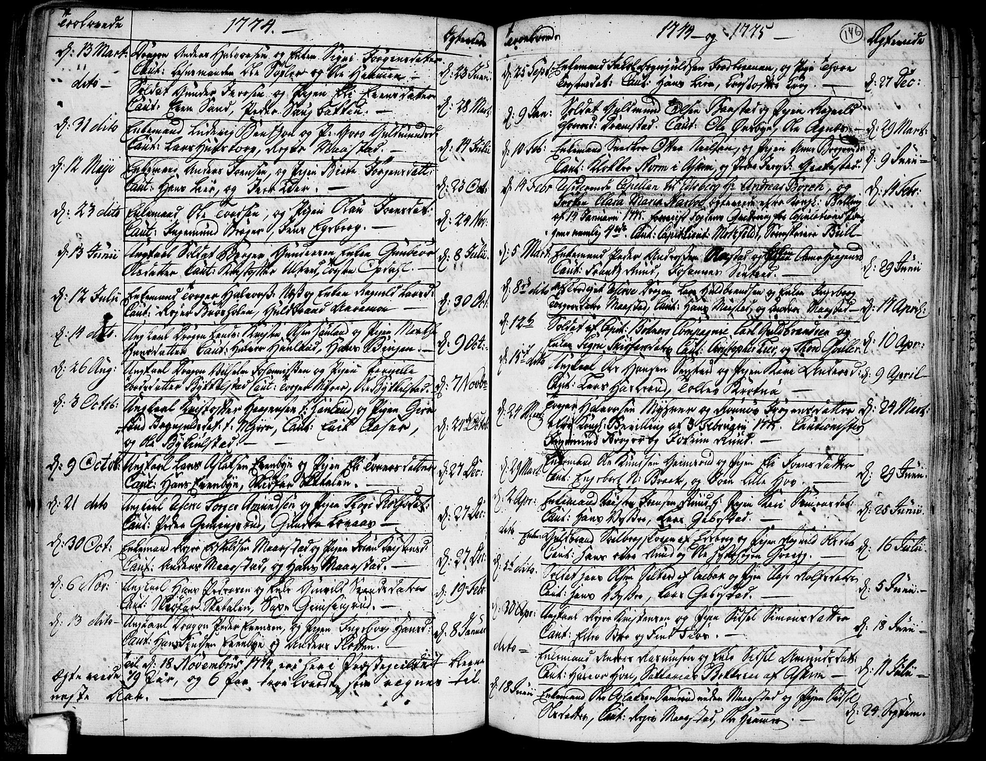 Trøgstad prestekontor Kirkebøker, SAO/A-10925/F/Fa/L0004: Parish register (official) no. I 4, 1750-1784, p. 146