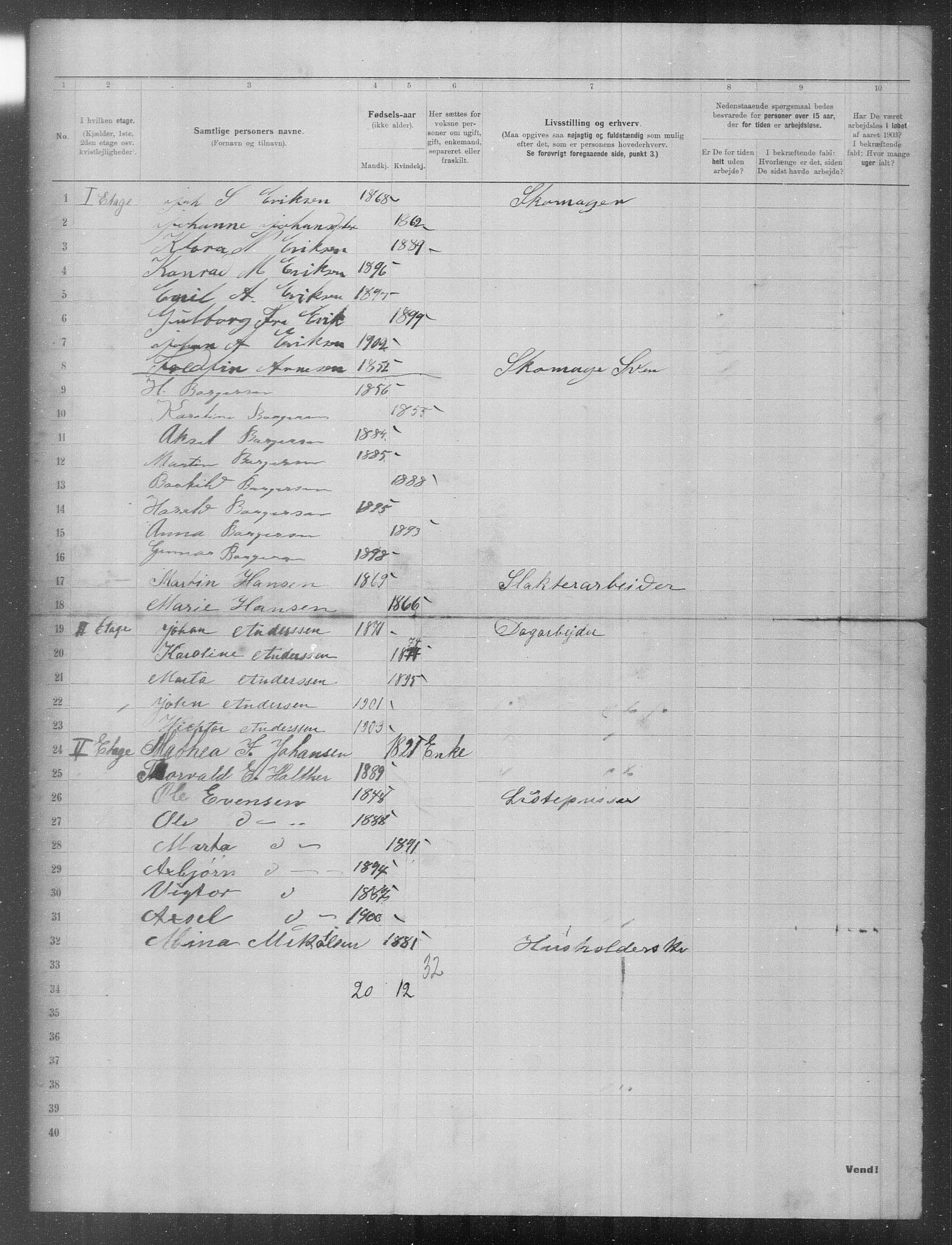 OBA, Municipal Census 1903 for Kristiania, 1903, p. 11814