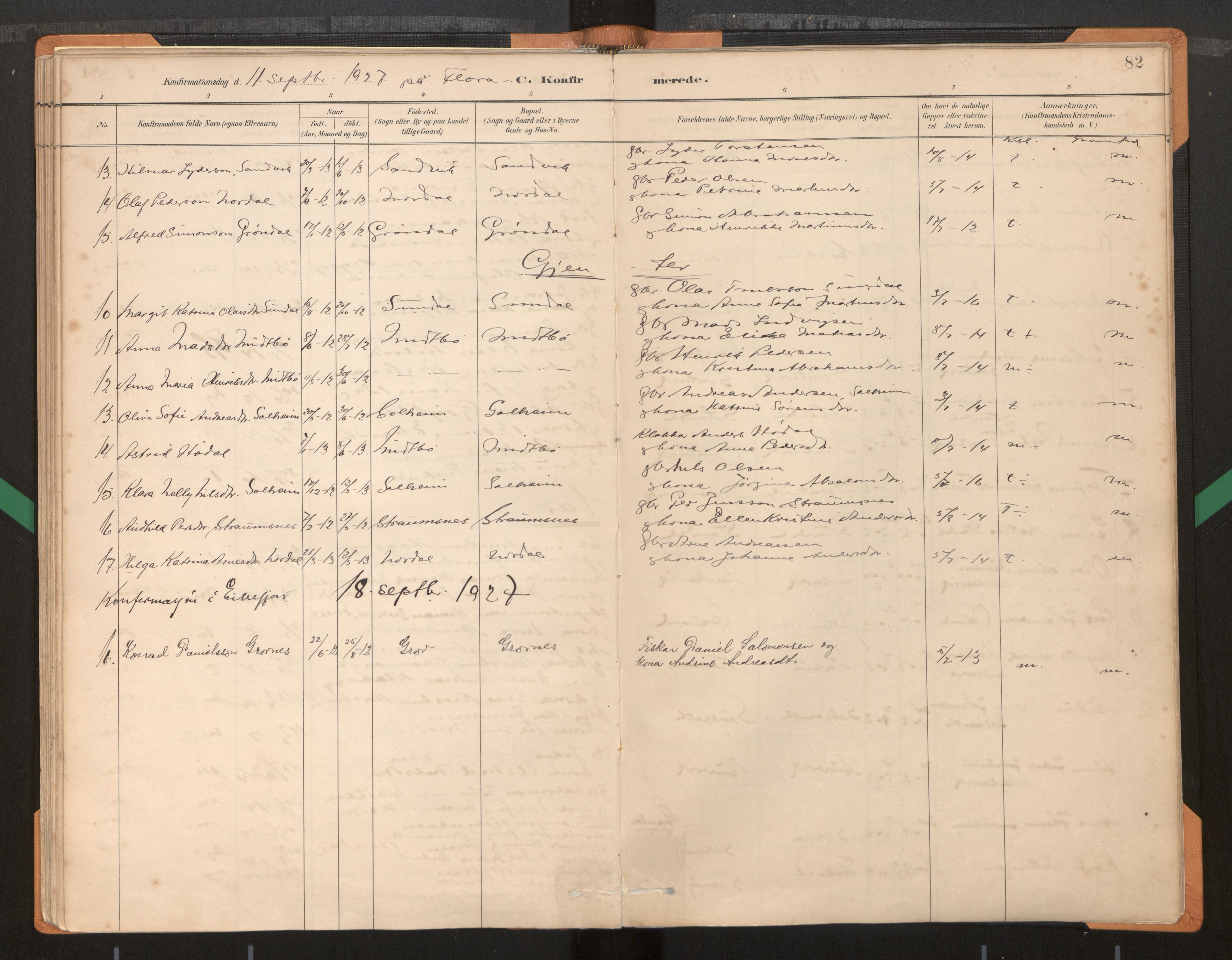 Kinn sokneprestembete, AV/SAB-A-80801/H/Haa/Haad/L0004: Parish register (official) no. D 4, 1883-1944, p. 82