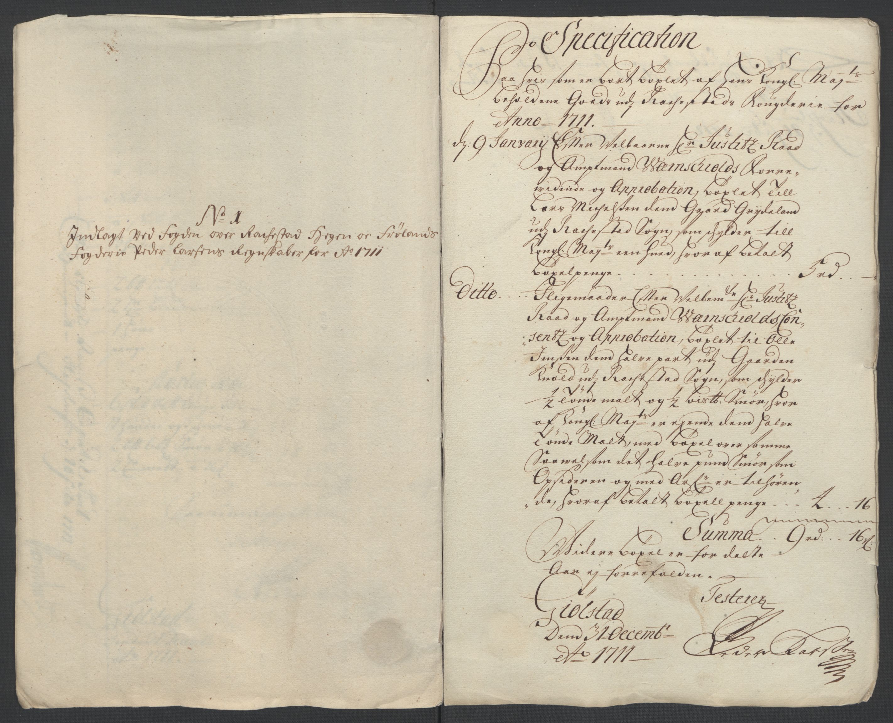 Rentekammeret inntil 1814, Reviderte regnskaper, Fogderegnskap, RA/EA-4092/R07/L0303: Fogderegnskap Rakkestad, Heggen og Frøland, 1711, p. 24