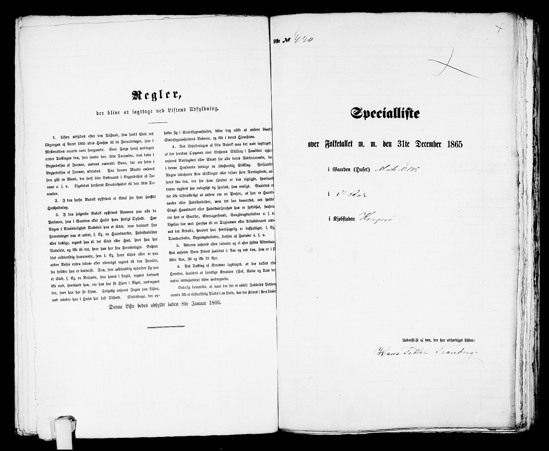 RA, 1865 census for Kragerø/Kragerø, 1865, p. 896