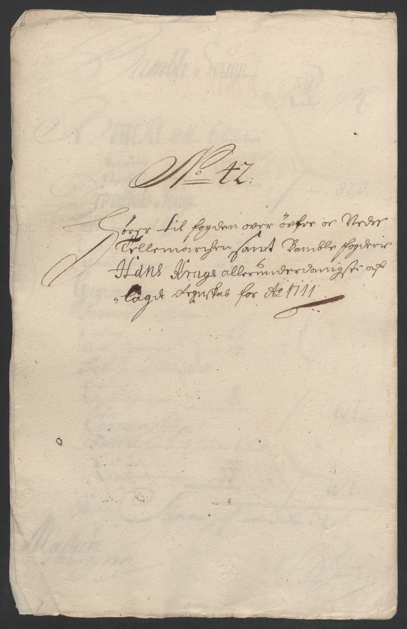 Rentekammeret inntil 1814, Reviderte regnskaper, Fogderegnskap, AV/RA-EA-4092/R36/L2120: Fogderegnskap Øvre og Nedre Telemark og Bamble, 1711, p. 340