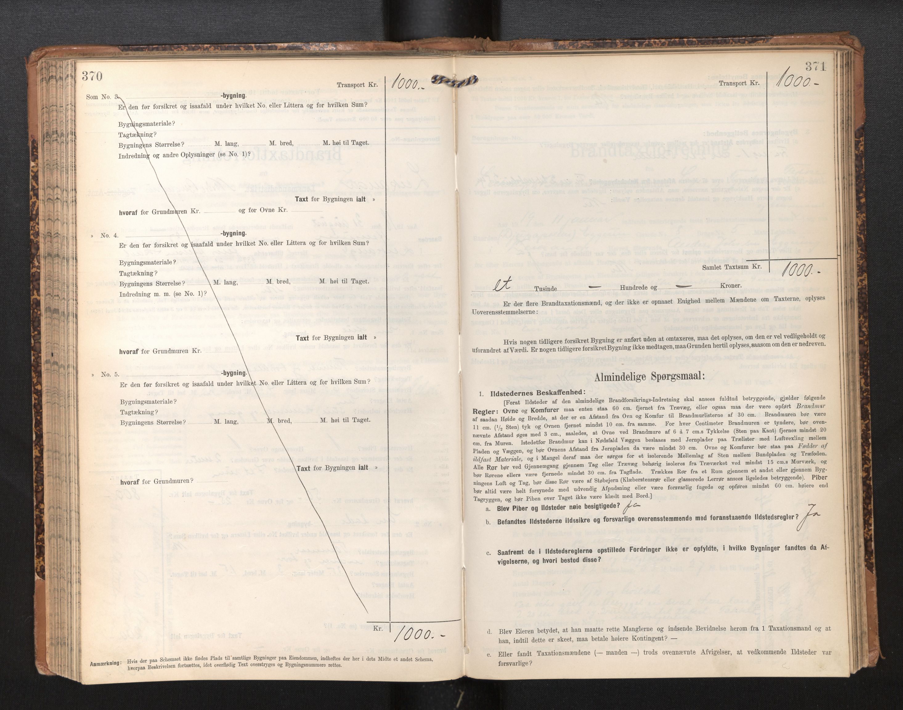 Lensmannen i Leikanger, AV/SAB-A-29201/0012/L0005: Branntakstprotokoll, skjematakst, 1907-1917, p. 370-371