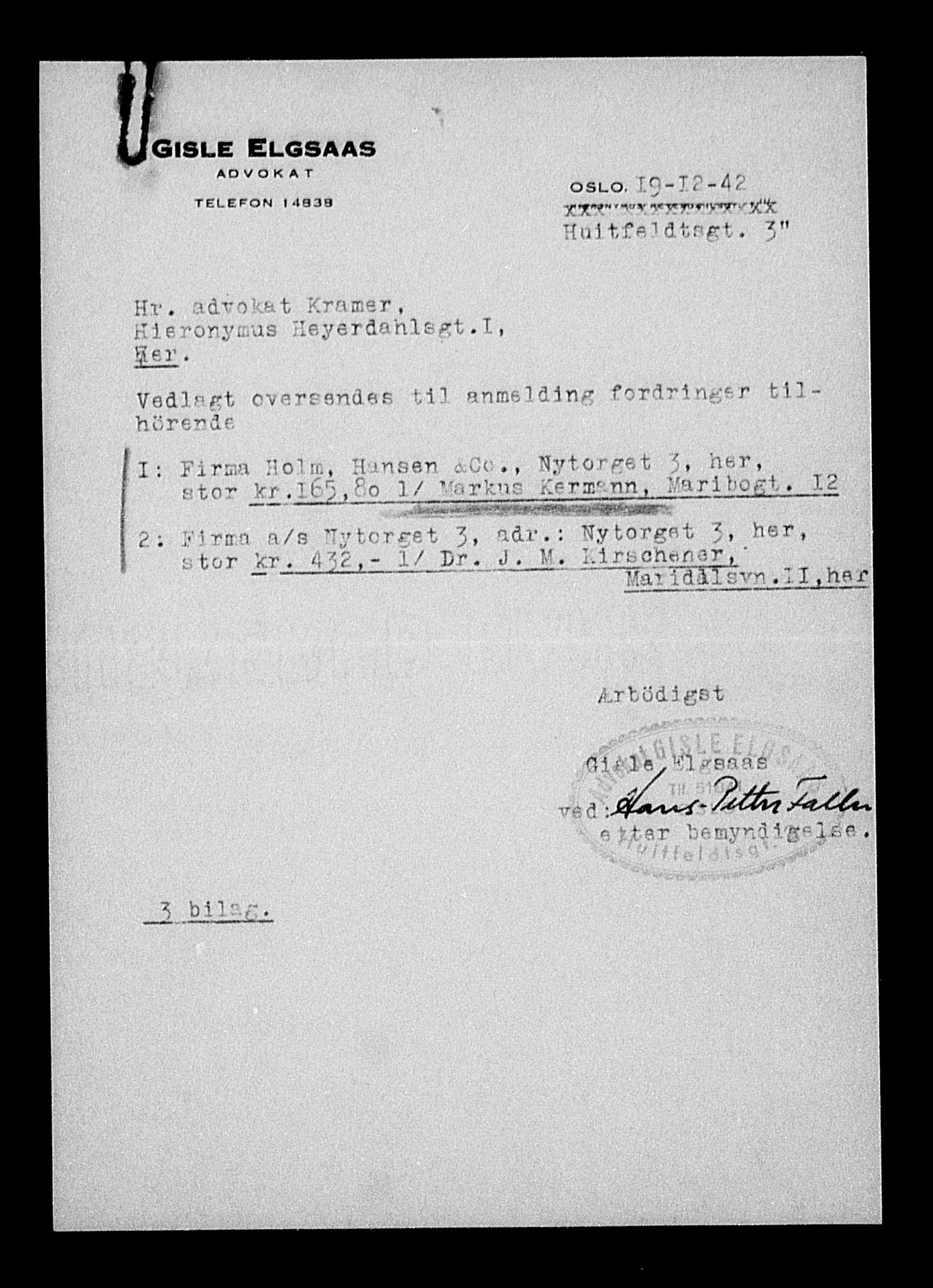 Justisdepartementet, Tilbakeføringskontoret for inndratte formuer, AV/RA-S-1564/H/Hc/Hcc/L0951: --, 1945-1947, p. 34