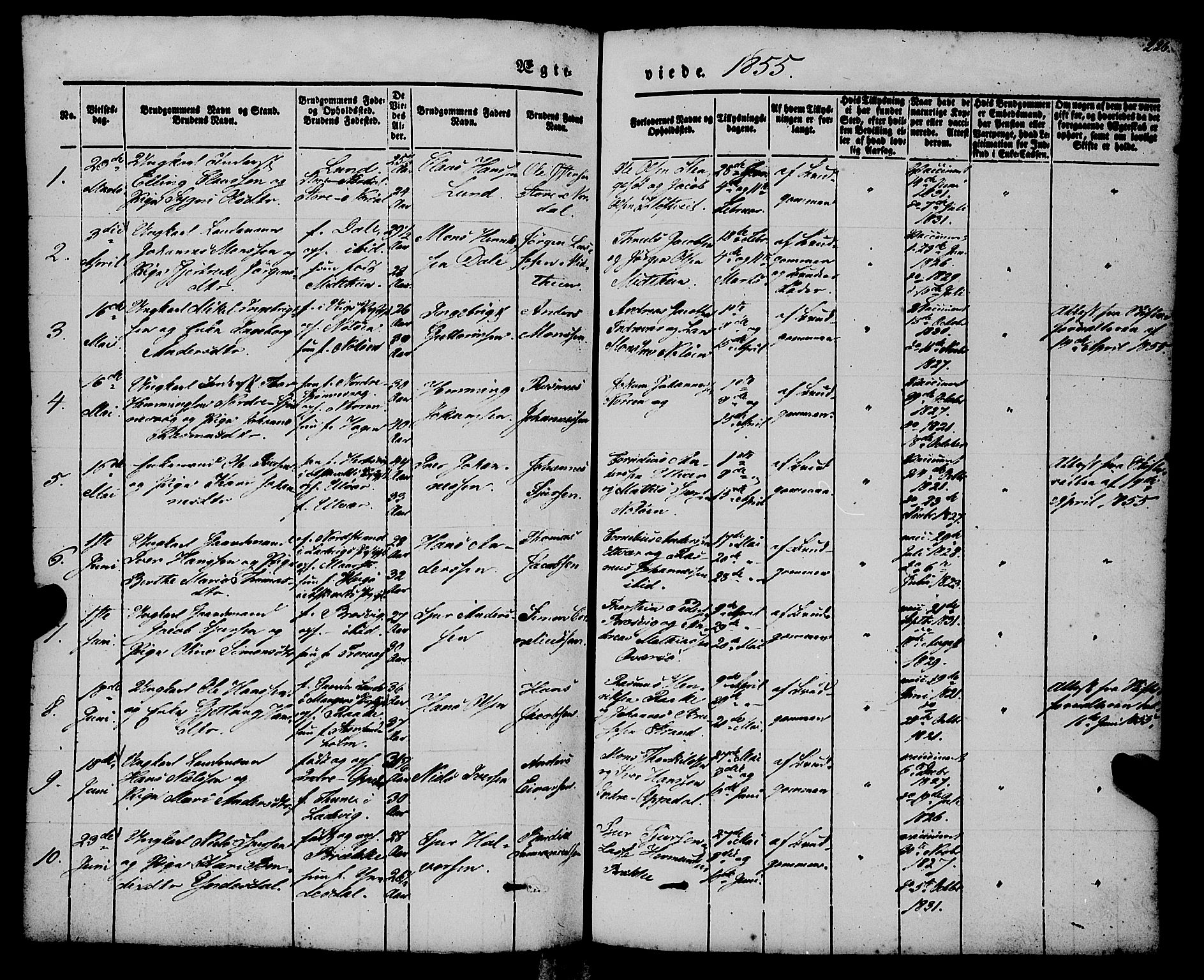 Gulen sokneprestembete, SAB/A-80201/H/Haa/Haaa/L0021: Parish register (official) no. A 21, 1848-1858, p. 226