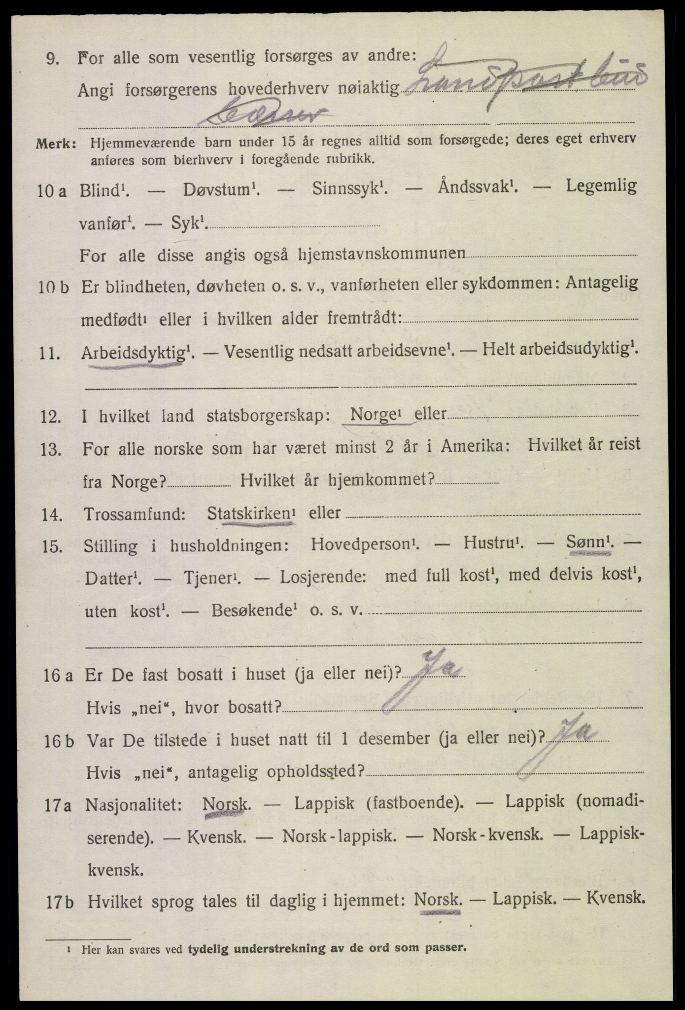 SAT, 1920 census for Hadsel, 1920, p. 22235