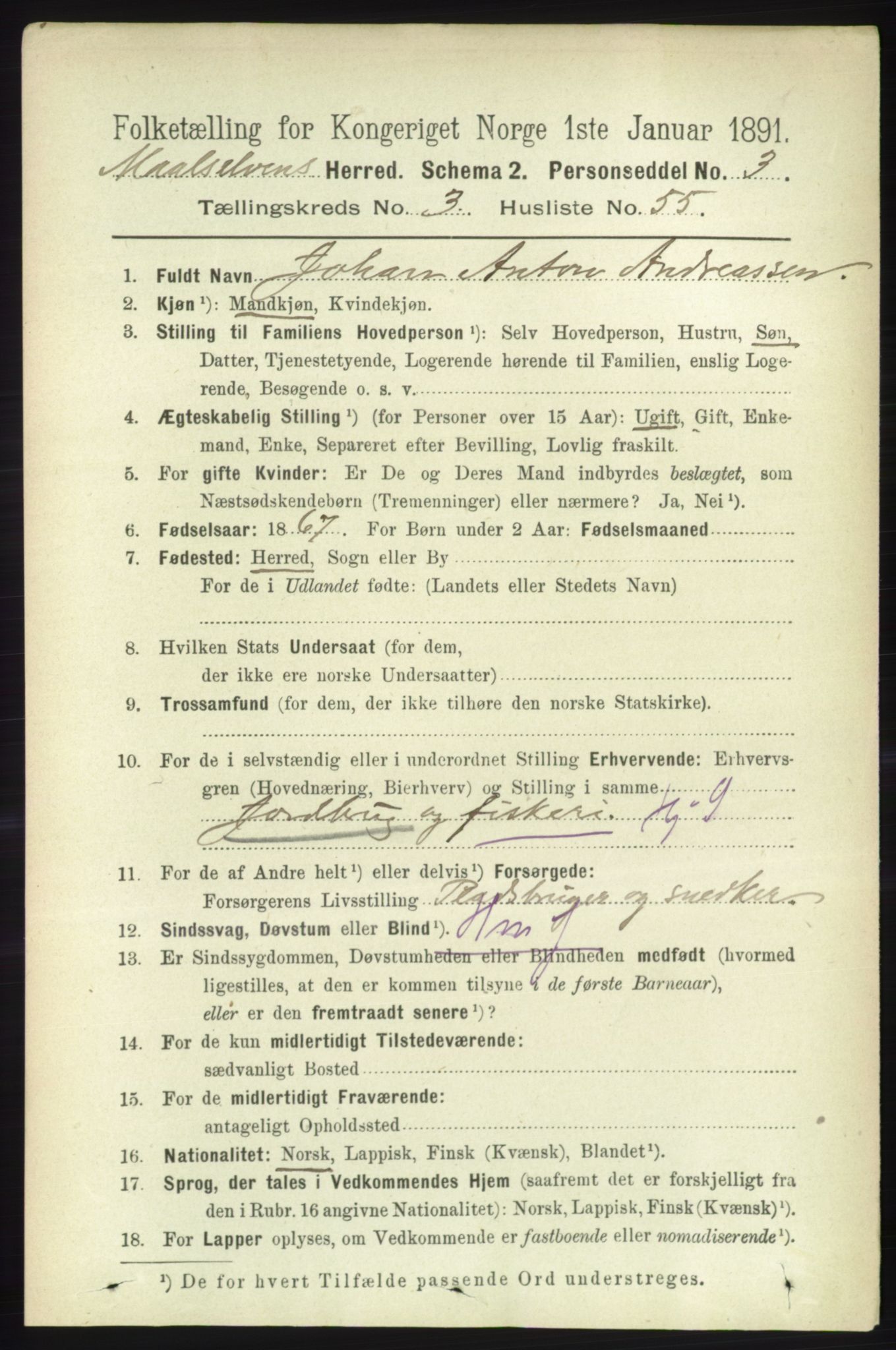 RA, 1891 census for 1924 Målselv, 1891, p. 976