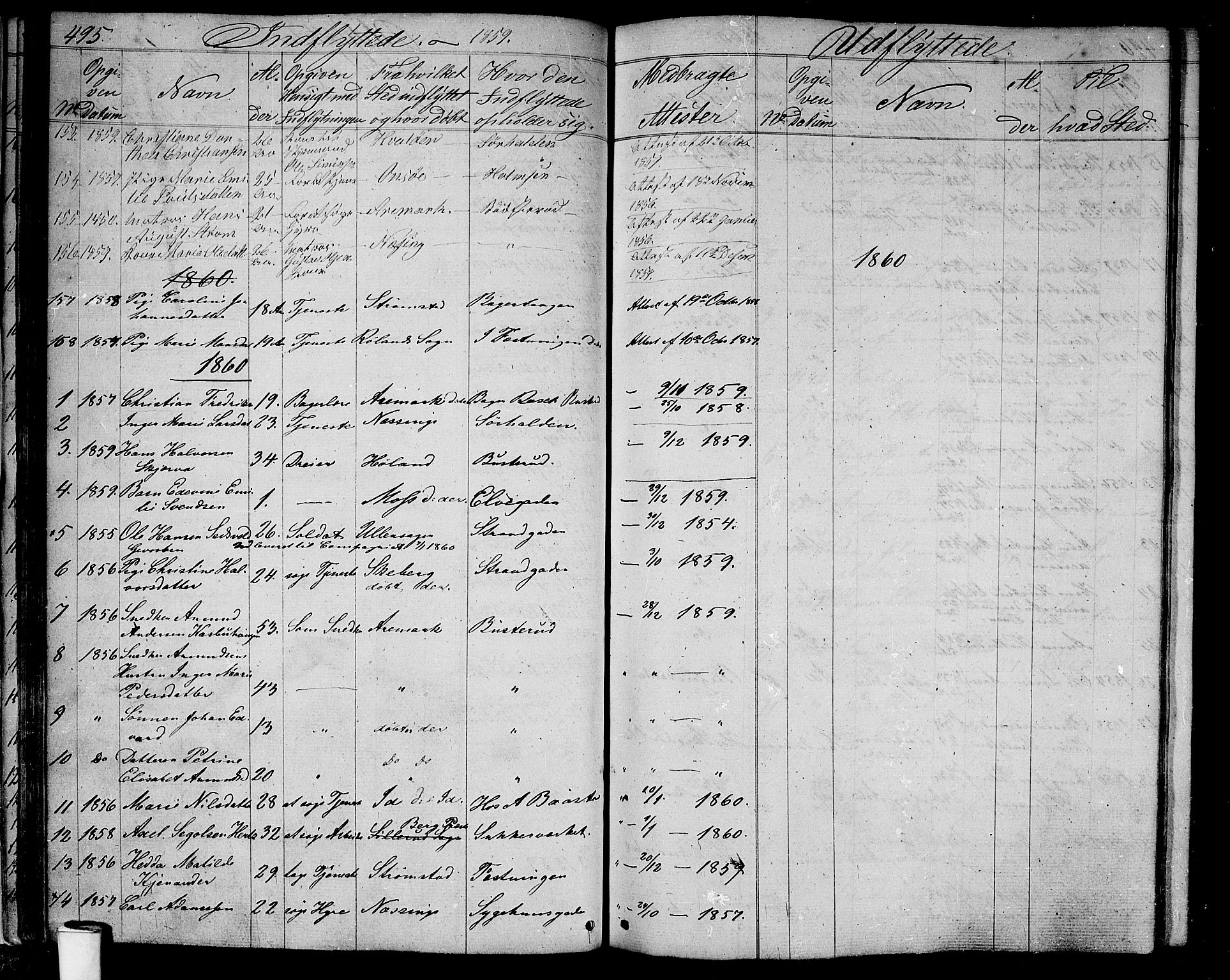 Halden prestekontor Kirkebøker, SAO/A-10909/G/Ga/L0005b: Parish register (copy) no. 5B, 1864-1868, p. 495