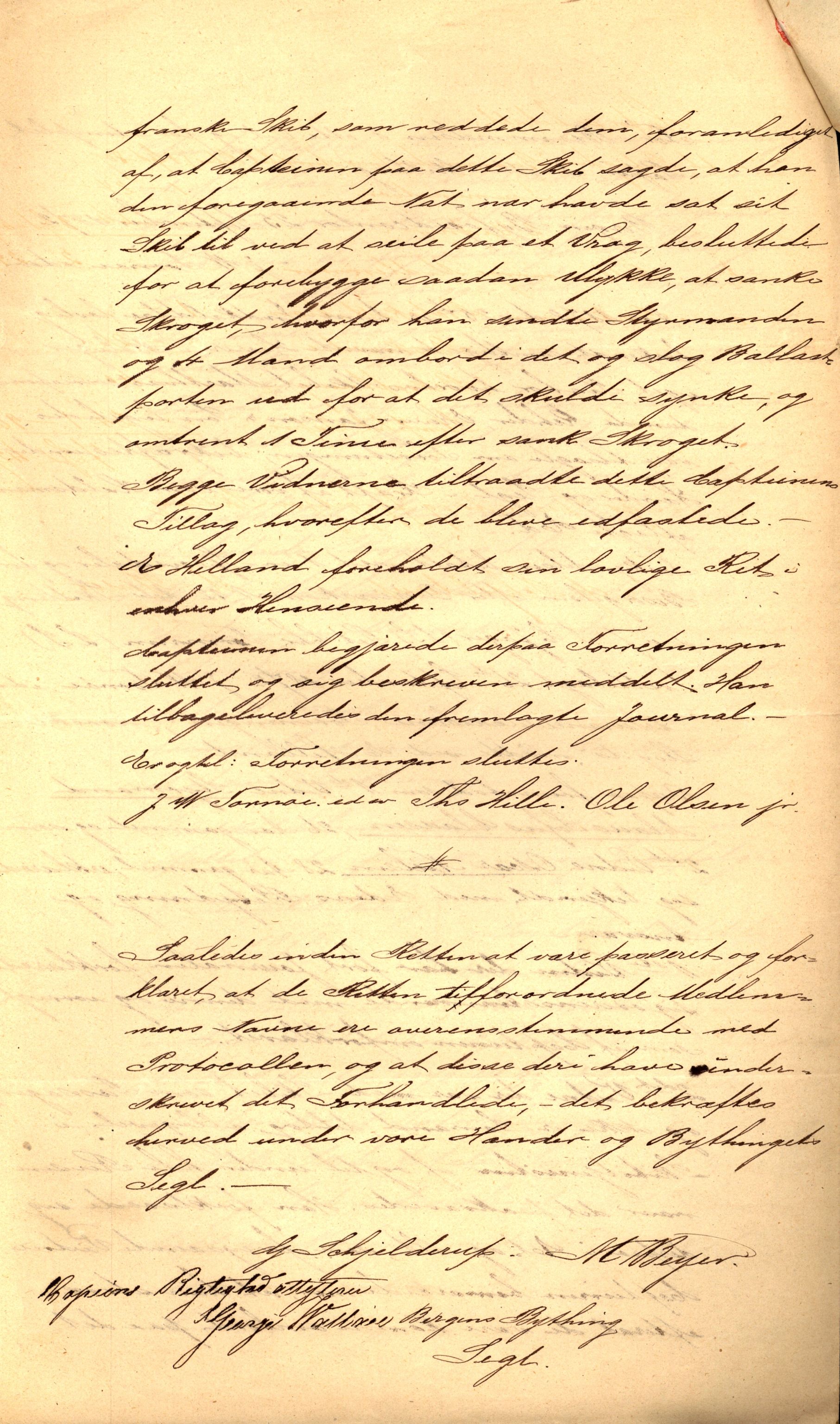 Pa 63 - Østlandske skibsassuranceforening, VEMU/A-1079/G/Ga/L0004/0007: Havaridokumenter / Martha, 1872