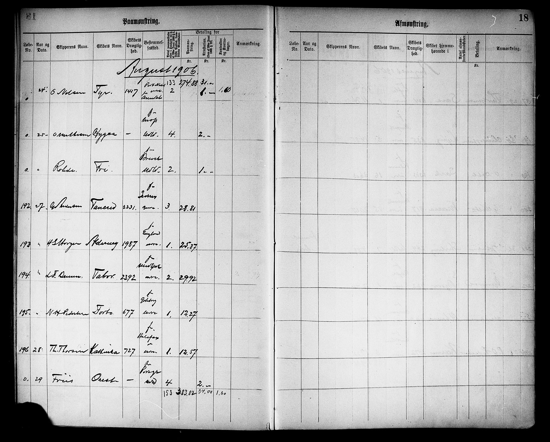 Tønsberg innrulleringskontor, AV/SAKO-A-786/H/Ha/L0006: Mønstringsjournal, 1906-1914, p. 20