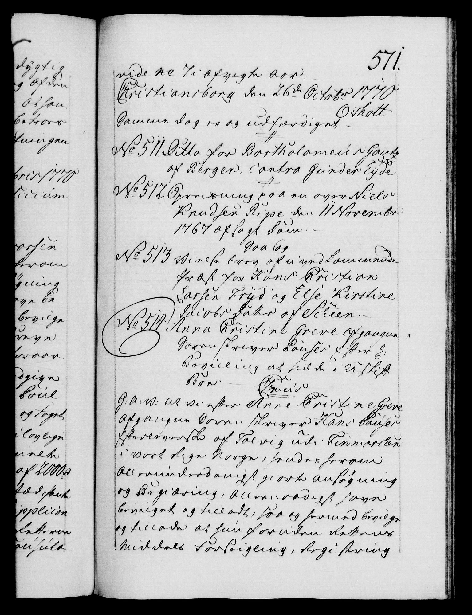 Danske Kanselli 1572-1799, AV/RA-EA-3023/F/Fc/Fca/Fcaa/L0044: Norske registre, 1769-1771, p. 571a