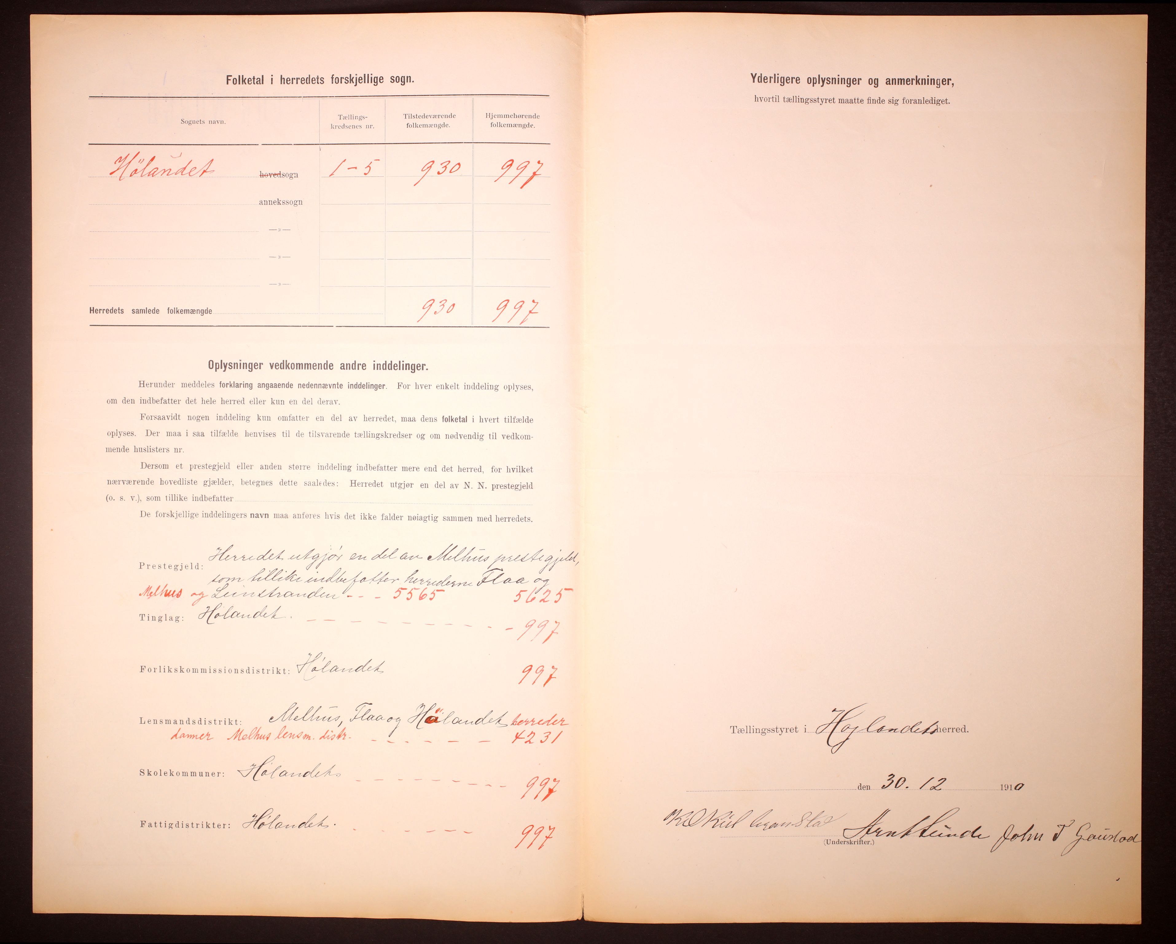 RA, 1910 census for Hølonda, 1910, p. 3