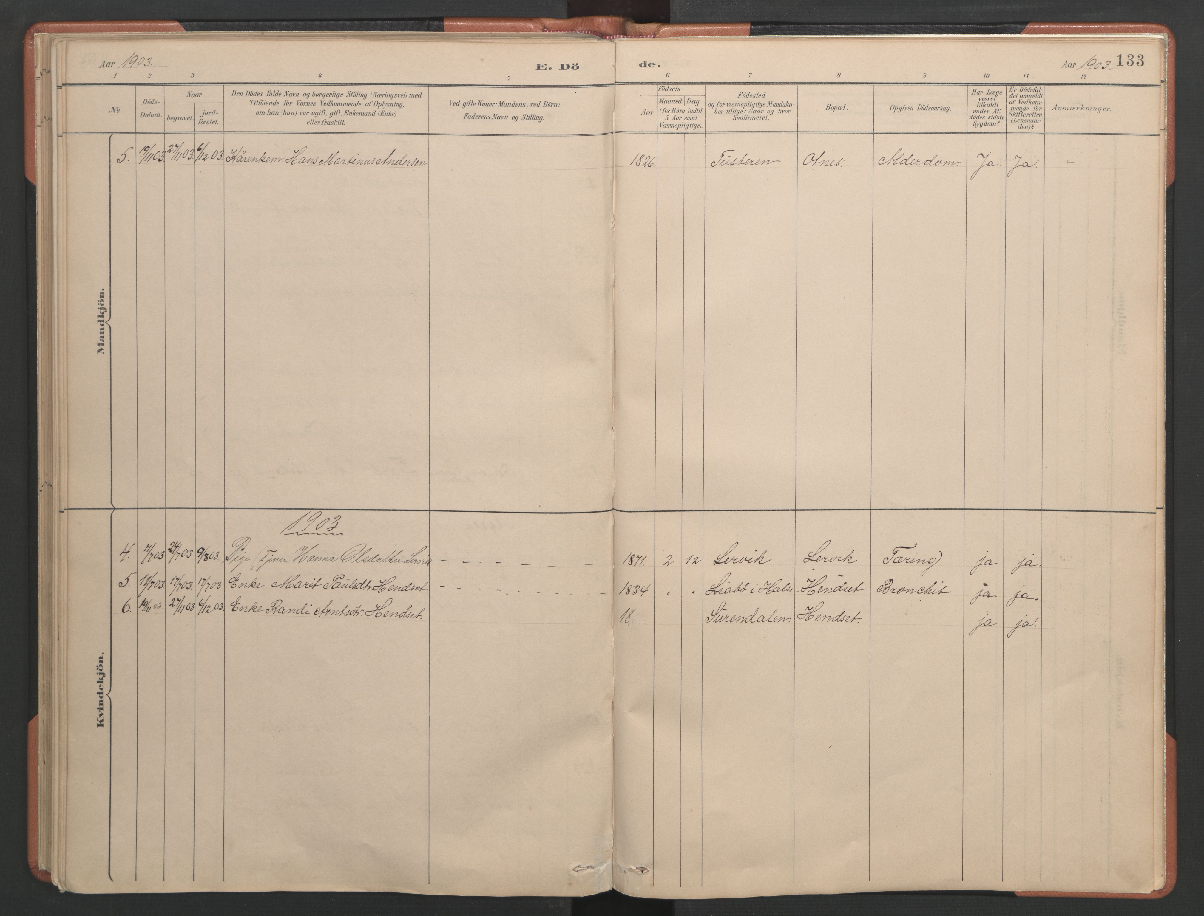 Ministerialprotokoller, klokkerbøker og fødselsregistre - Møre og Romsdal, AV/SAT-A-1454/580/L0926: Parish register (copy) no. 580C01, 1882-1903, p. 133