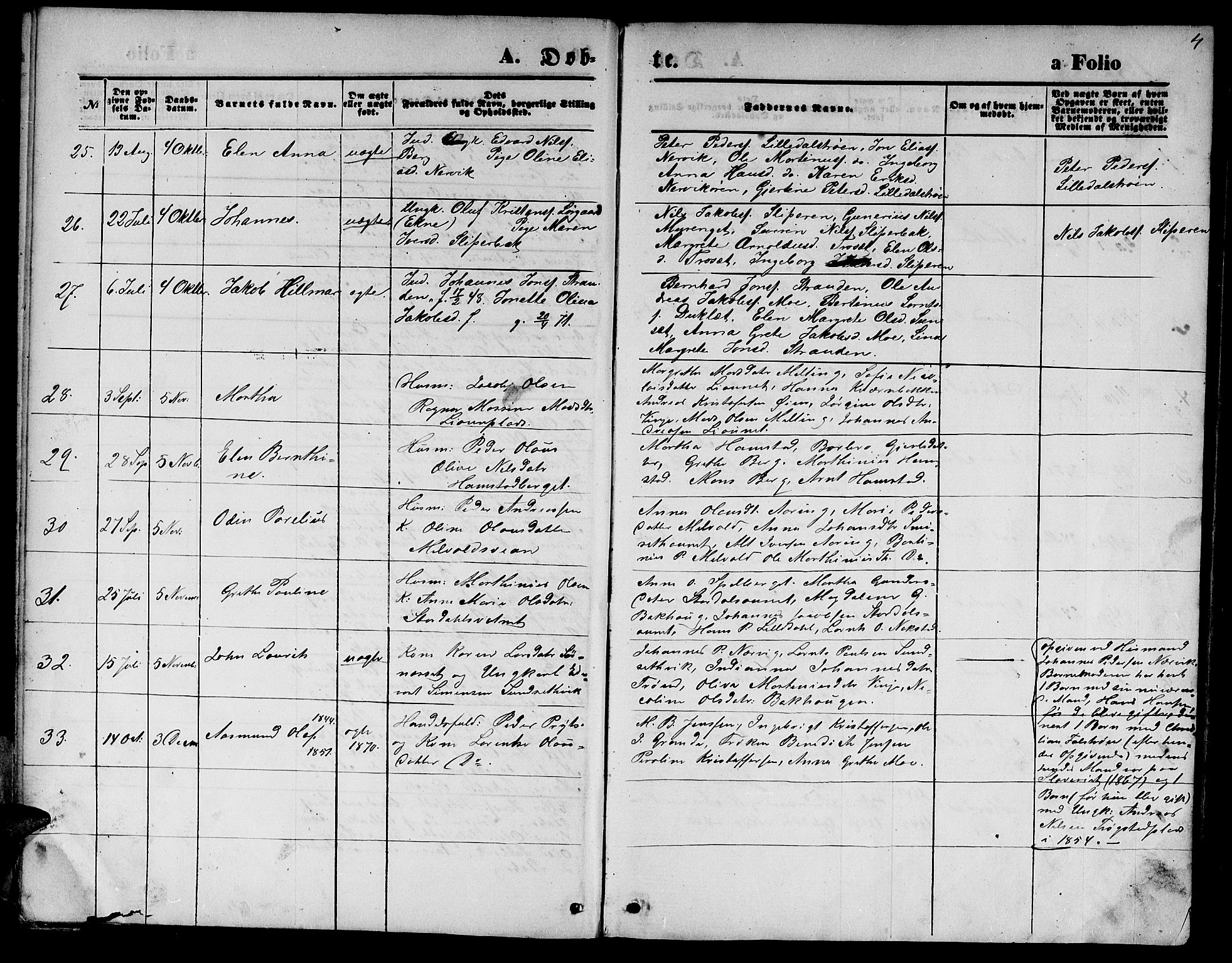 Ministerialprotokoller, klokkerbøker og fødselsregistre - Nord-Trøndelag, SAT/A-1458/733/L0326: Parish register (copy) no. 733C01, 1871-1887, p. 4