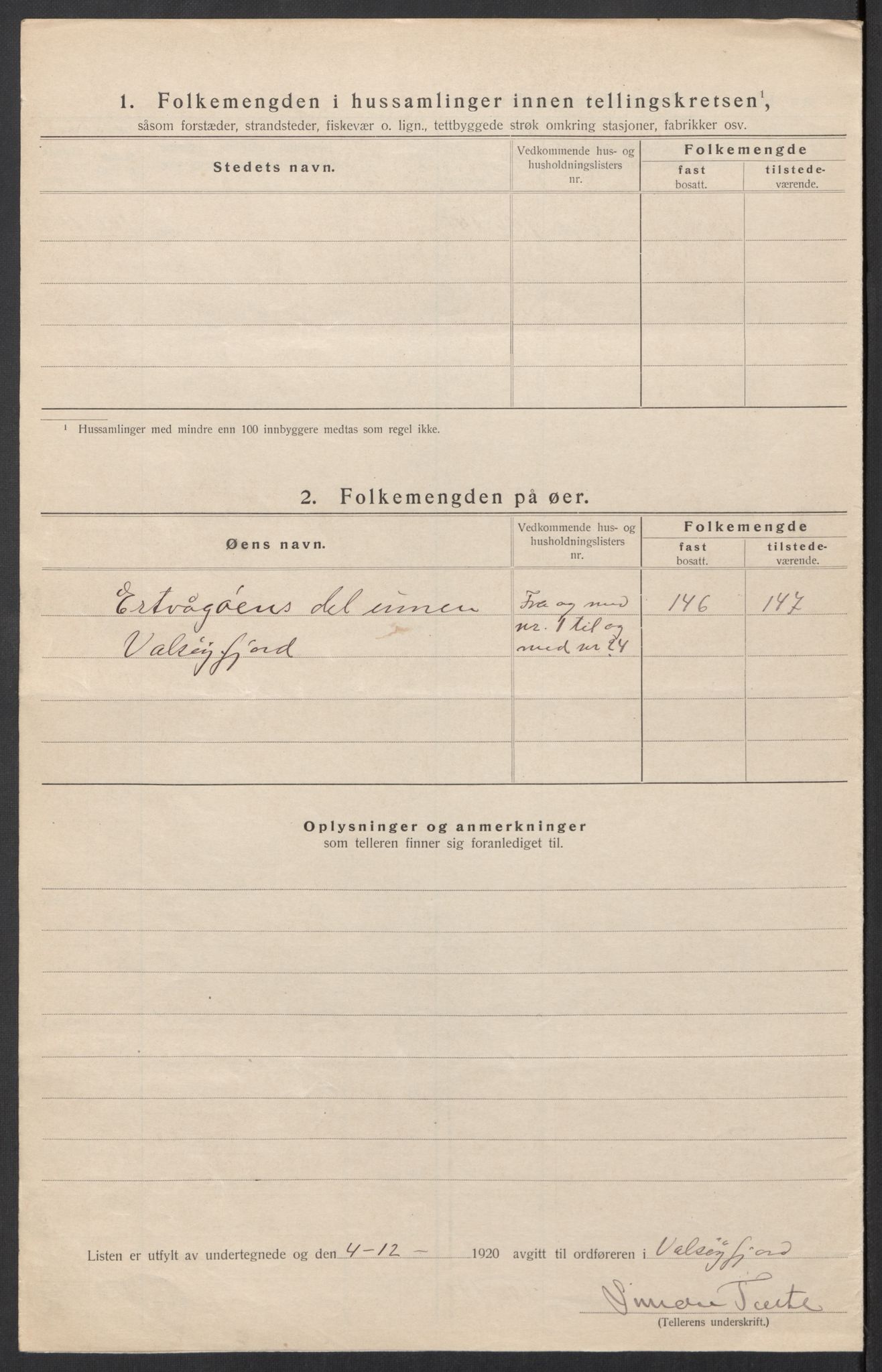 SAT, 1920 census for Valsøyfjord, 1920, p. 11