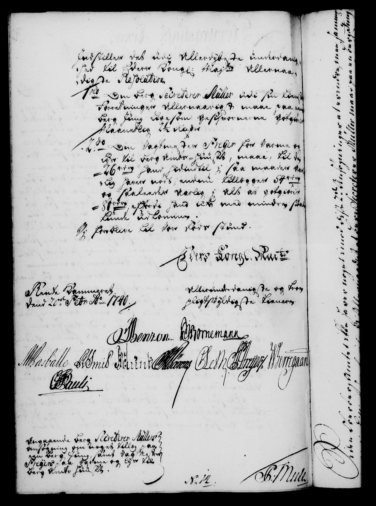 Rentekammeret, Kammerkanselliet, RA/EA-3111/G/Gf/Gfa/L0023: Norsk relasjons- og resolusjonsprotokoll (merket RK 52.23), 1740, p. 196