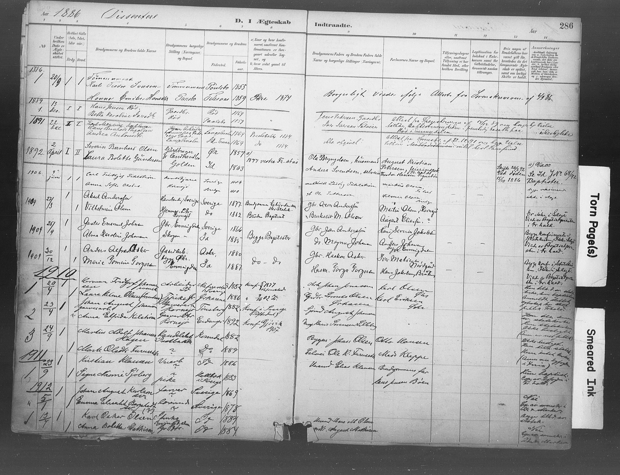 Idd prestekontor Kirkebøker, SAO/A-10911/F/Fb/L0002: Parish register (official) no. II 2, 1882-1923, p. 286