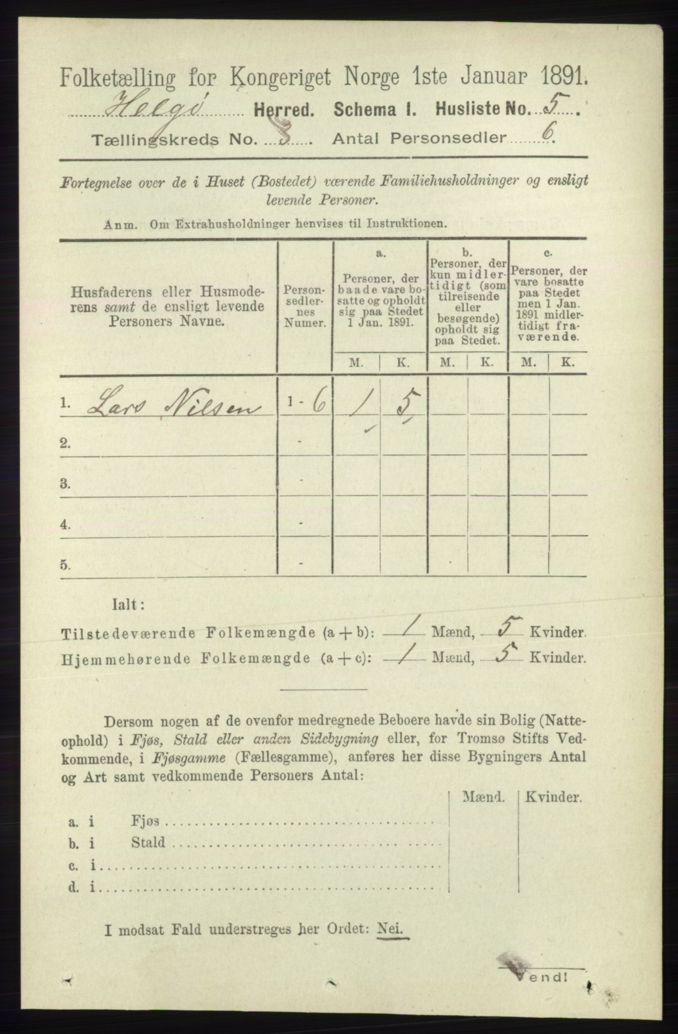 RA, 1891 census for 1935 Helgøy, 1891, p. 705