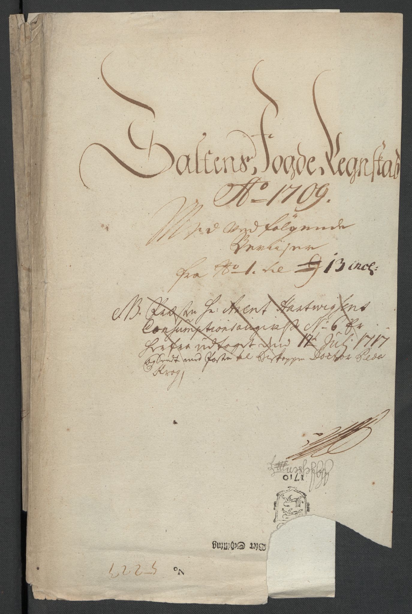 Rentekammeret inntil 1814, Reviderte regnskaper, Fogderegnskap, AV/RA-EA-4092/R66/L4581: Fogderegnskap Salten, 1707-1710, p. 300