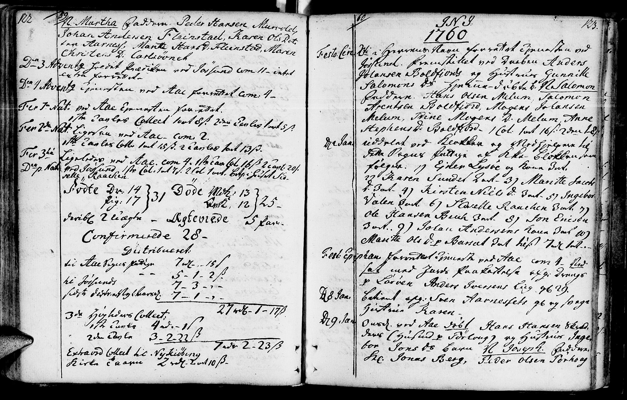 Ministerialprotokoller, klokkerbøker og fødselsregistre - Sør-Trøndelag, SAT/A-1456/655/L0672: Parish register (official) no. 655A01, 1750-1779, p. 122-123