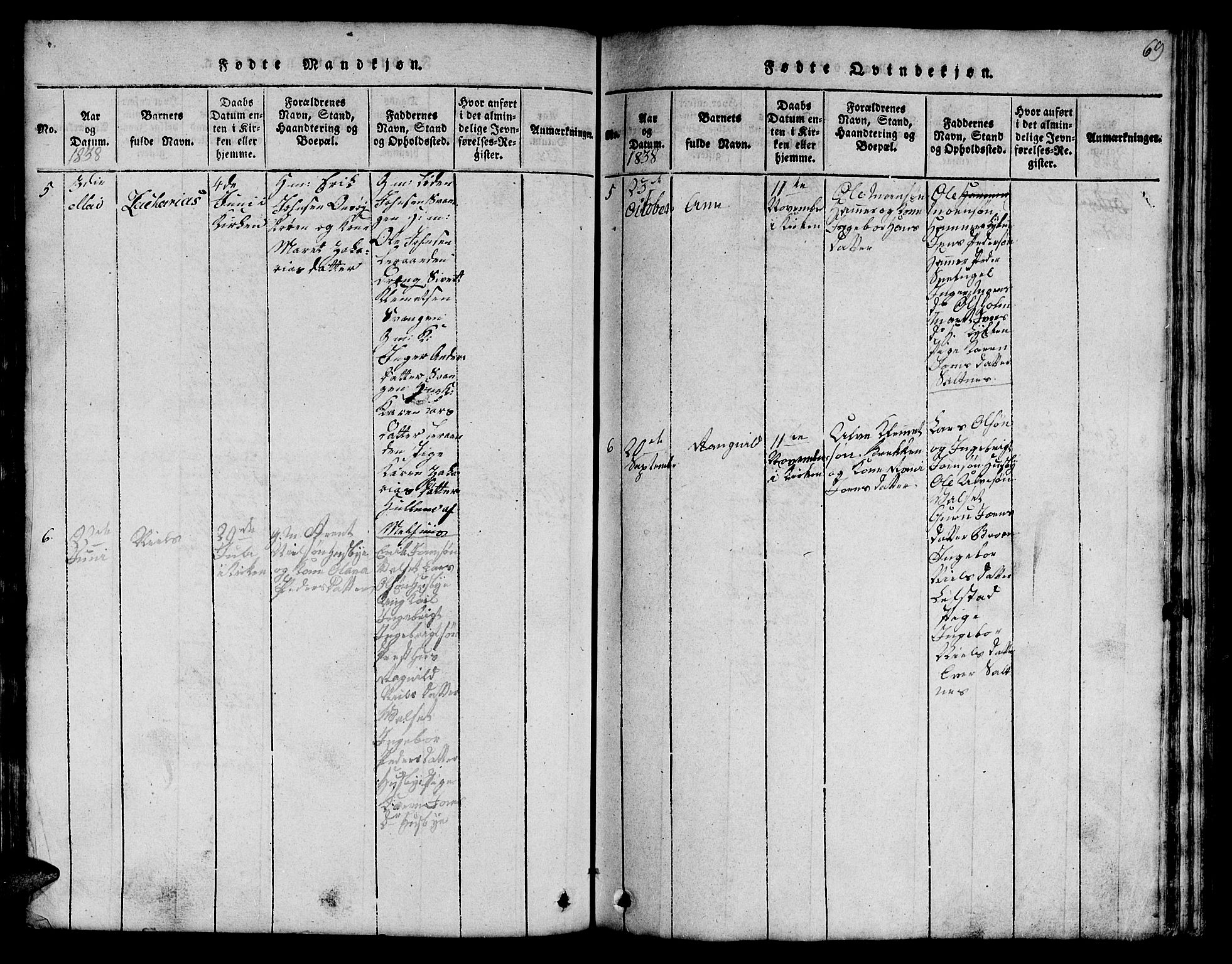 Ministerialprotokoller, klokkerbøker og fødselsregistre - Sør-Trøndelag, SAT/A-1456/666/L0788: Parish register (copy) no. 666C01, 1816-1847, p. 69