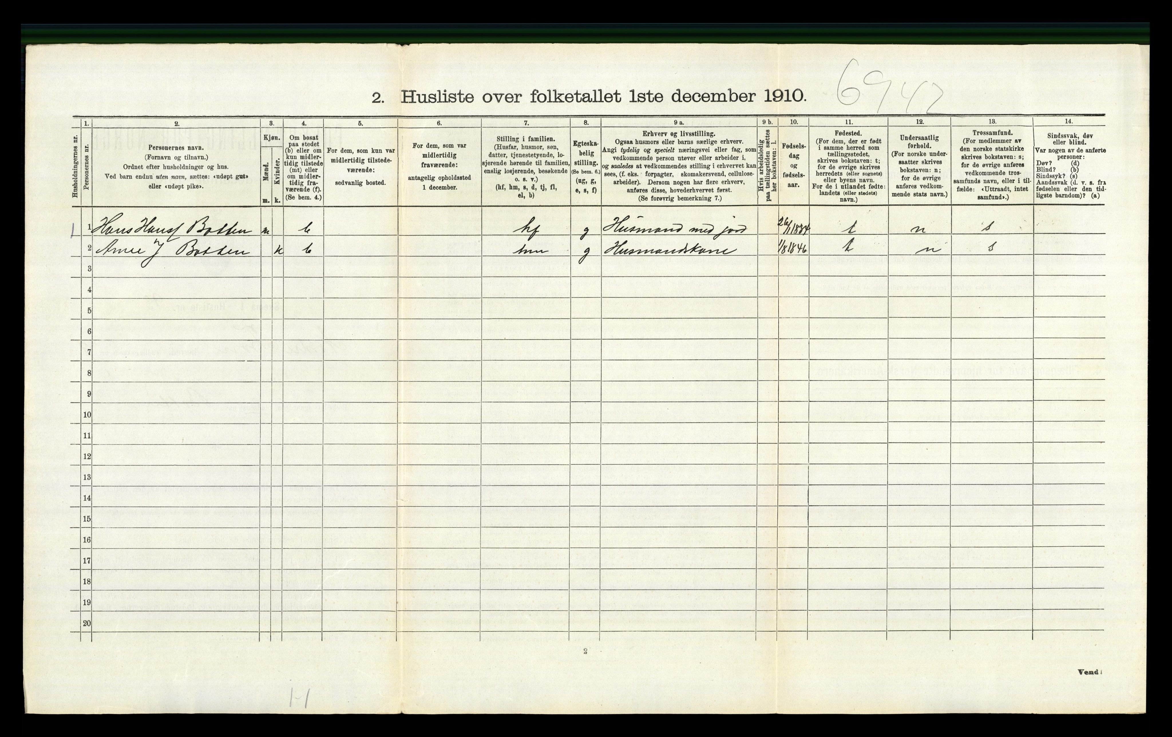 RA, 1910 census for Nord-Fron, 1910, p. 1229