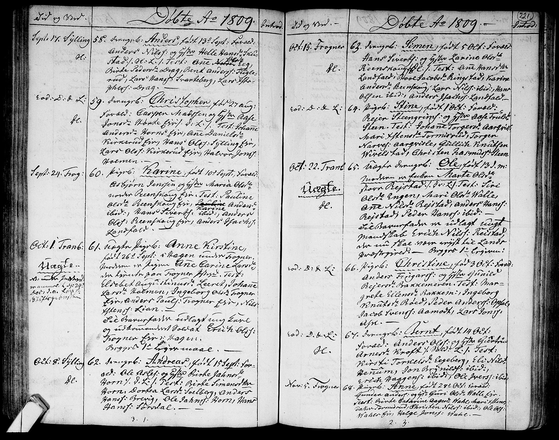 Lier kirkebøker, SAKO/A-230/F/Fa/L0007: Parish register (official) no. I 7, 1794-1813, p. 221