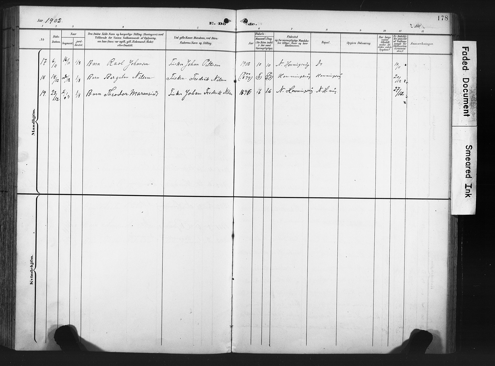 Måsøy sokneprestkontor, SATØ/S-1348/H/Ha/L0008kirke: Parish register (official) no. 8, 1900-1910, p. 178