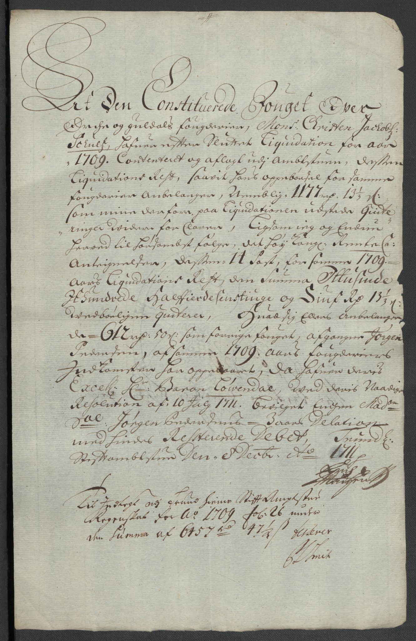 Rentekammeret inntil 1814, Reviderte regnskaper, Fogderegnskap, AV/RA-EA-4092/R60/L3959: Fogderegnskap Orkdal og Gauldal, 1709, p. 499