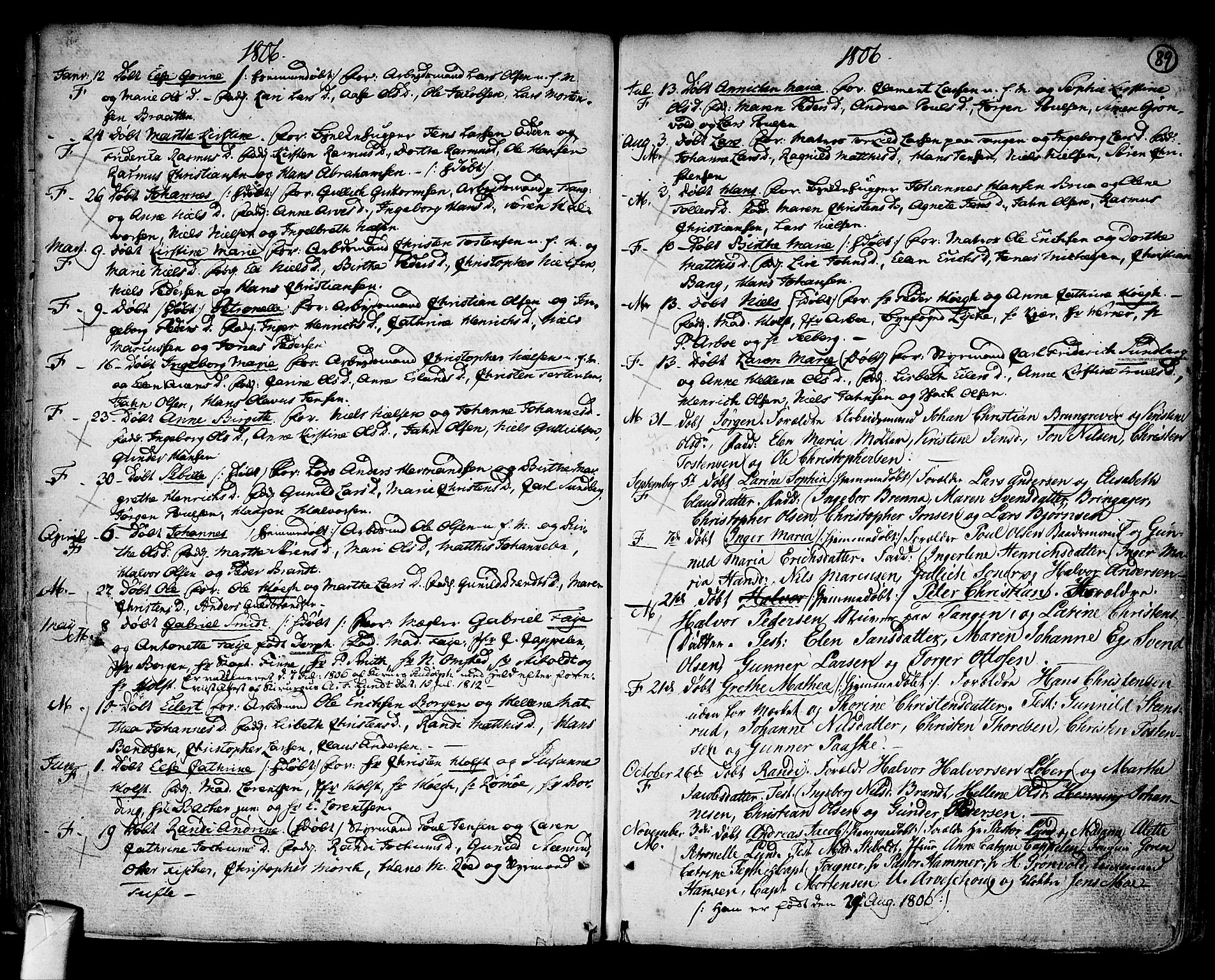 Strømsø kirkebøker, AV/SAKO-A-246/F/Fb/L0002: Parish register (official) no. II 2, 1739-1814, p. 89