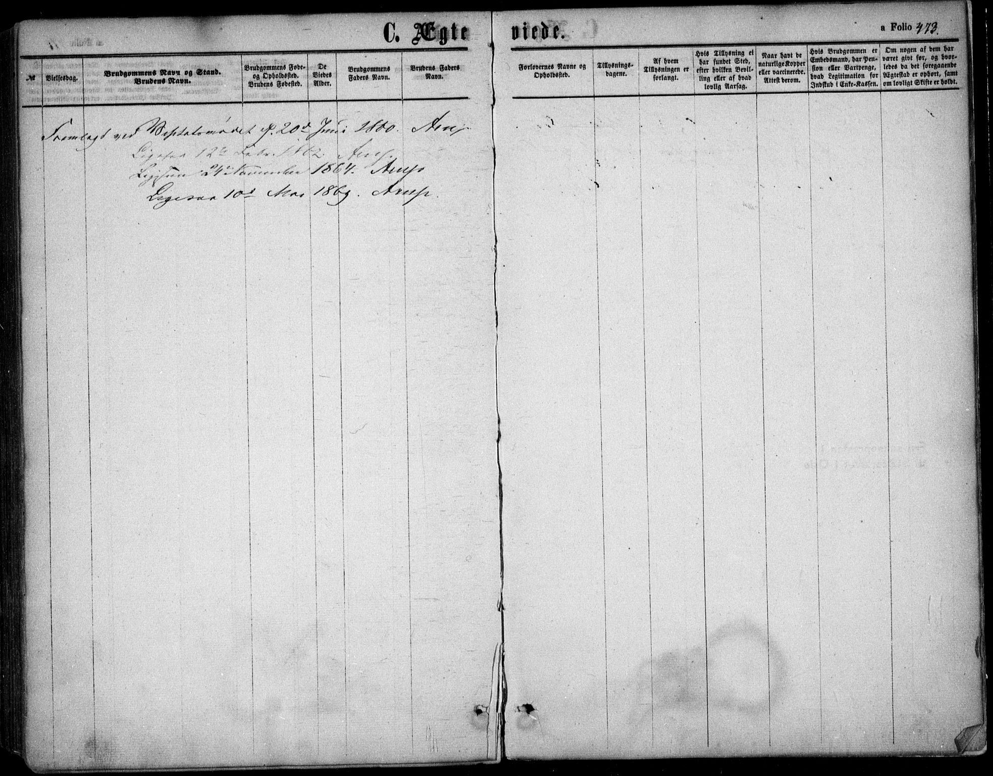 Oslo domkirke Kirkebøker, SAO/A-10752/F/Fa/L0020: Parish register (official) no. 20, 1848-1865, p. 473