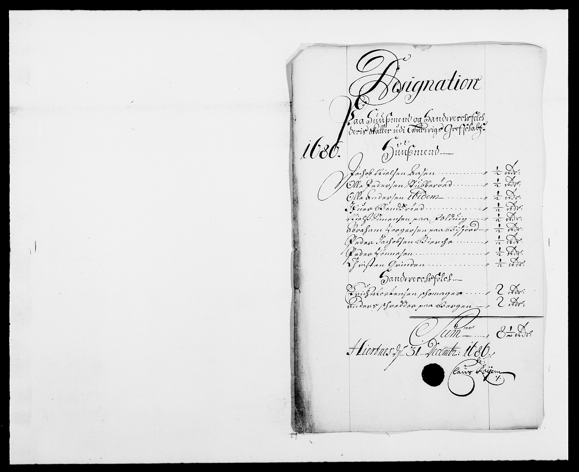 Rentekammeret inntil 1814, Reviderte regnskaper, Fogderegnskap, RA/EA-4092/R33/L1970: Fogderegnskap Larvik grevskap, 1675-1687, p. 247