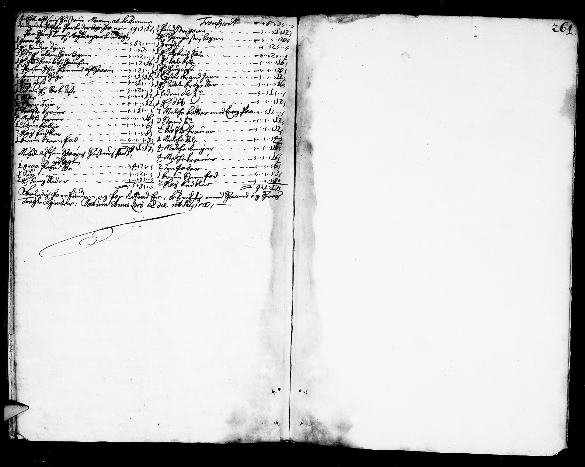Bamble sorenskriveri, AV/SAKO-A-214/H/Hb/Hba/Hbaa/L0002: Skifteprotokoll, 1695-1705, p. 263b-264a