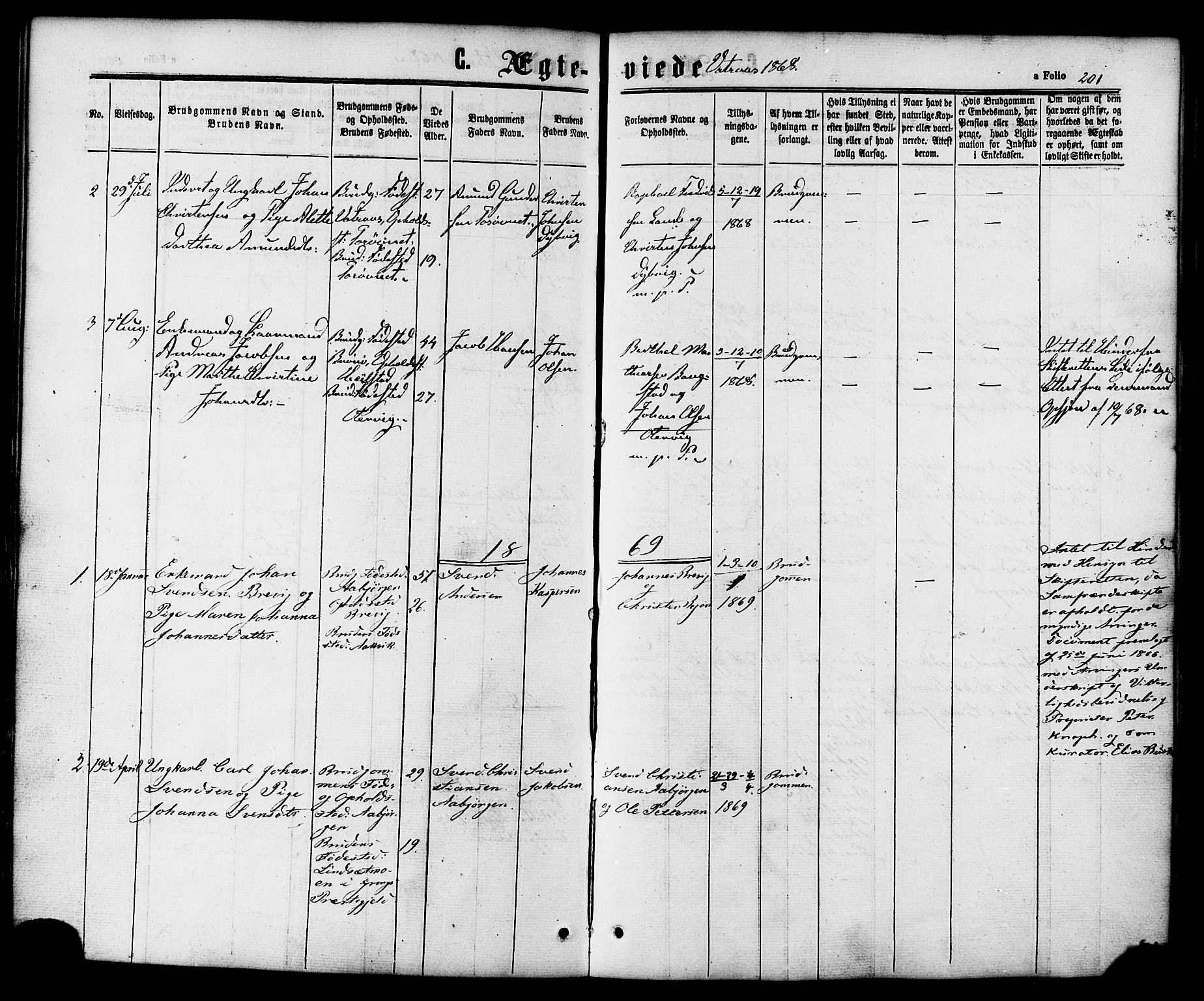 Ministerialprotokoller, klokkerbøker og fødselsregistre - Nordland, SAT/A-1459/810/L0146: Parish register (official) no. 810A08 /1, 1862-1874, p. 201