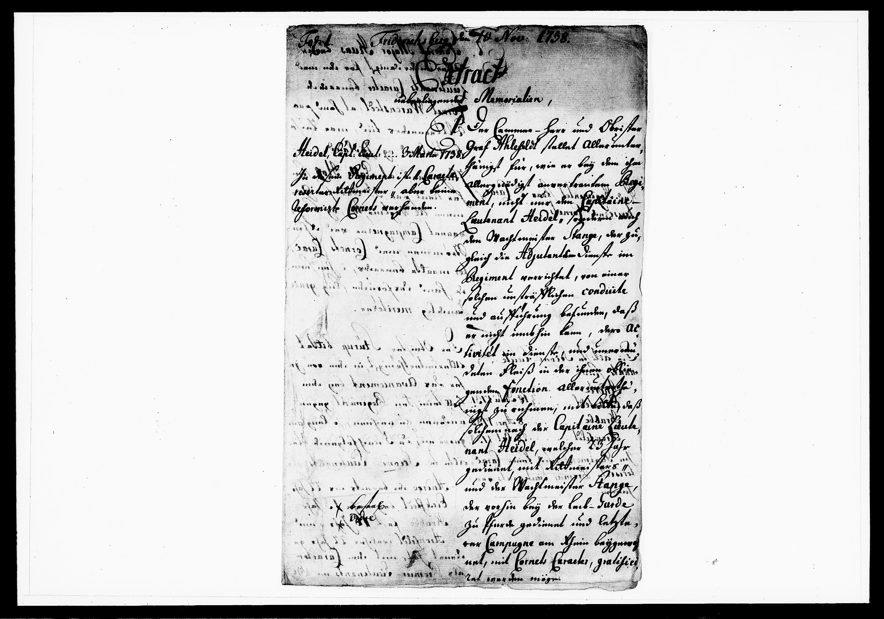 Krigskollegiet, Krigskancelliet, DRA/A-0006/-/1143-1150: Refererede sager, 1738, p. 465