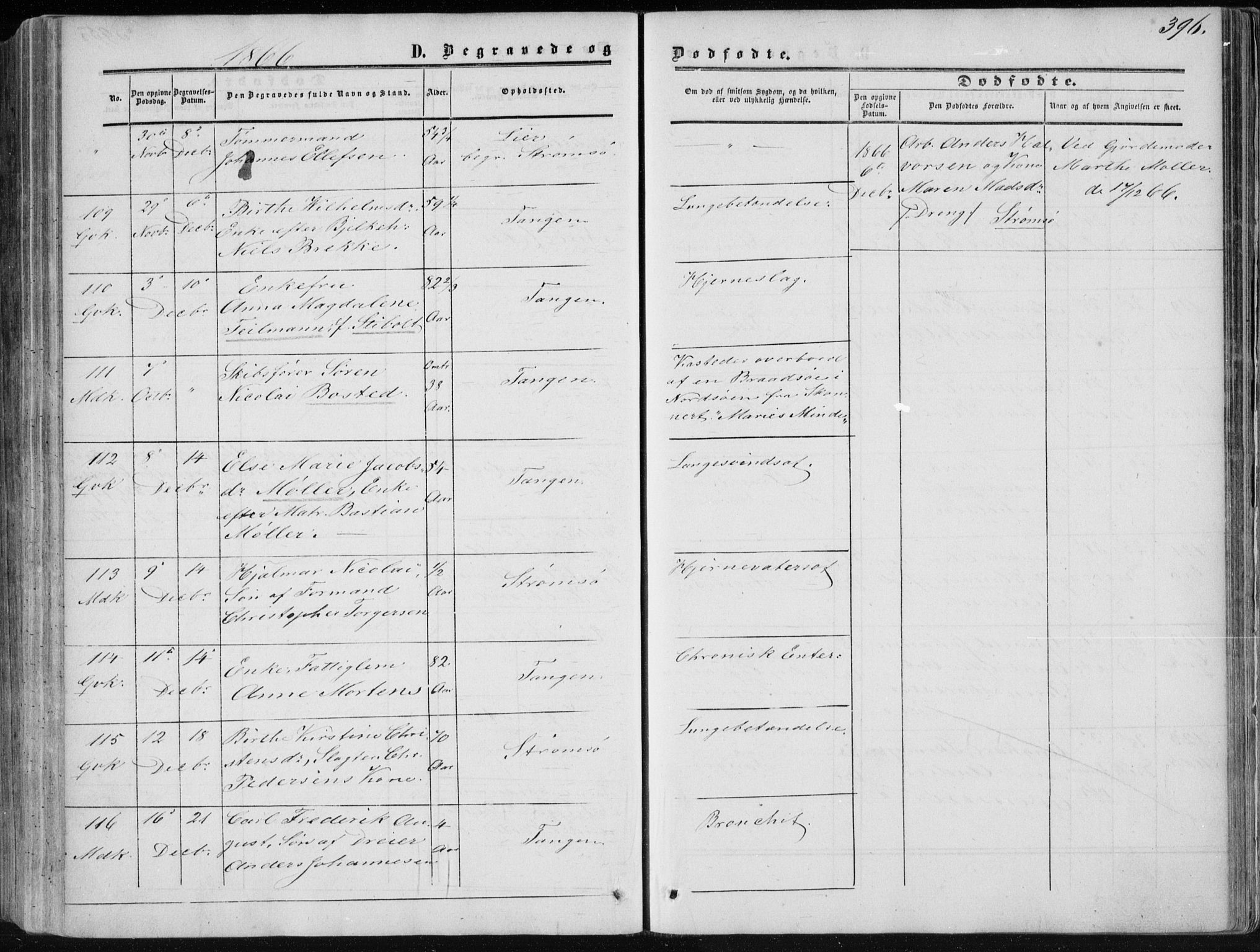 Strømsø kirkebøker, AV/SAKO-A-246/F/Fa/L0015: Parish register (official) no. I 15, 1859-1868, p. 396