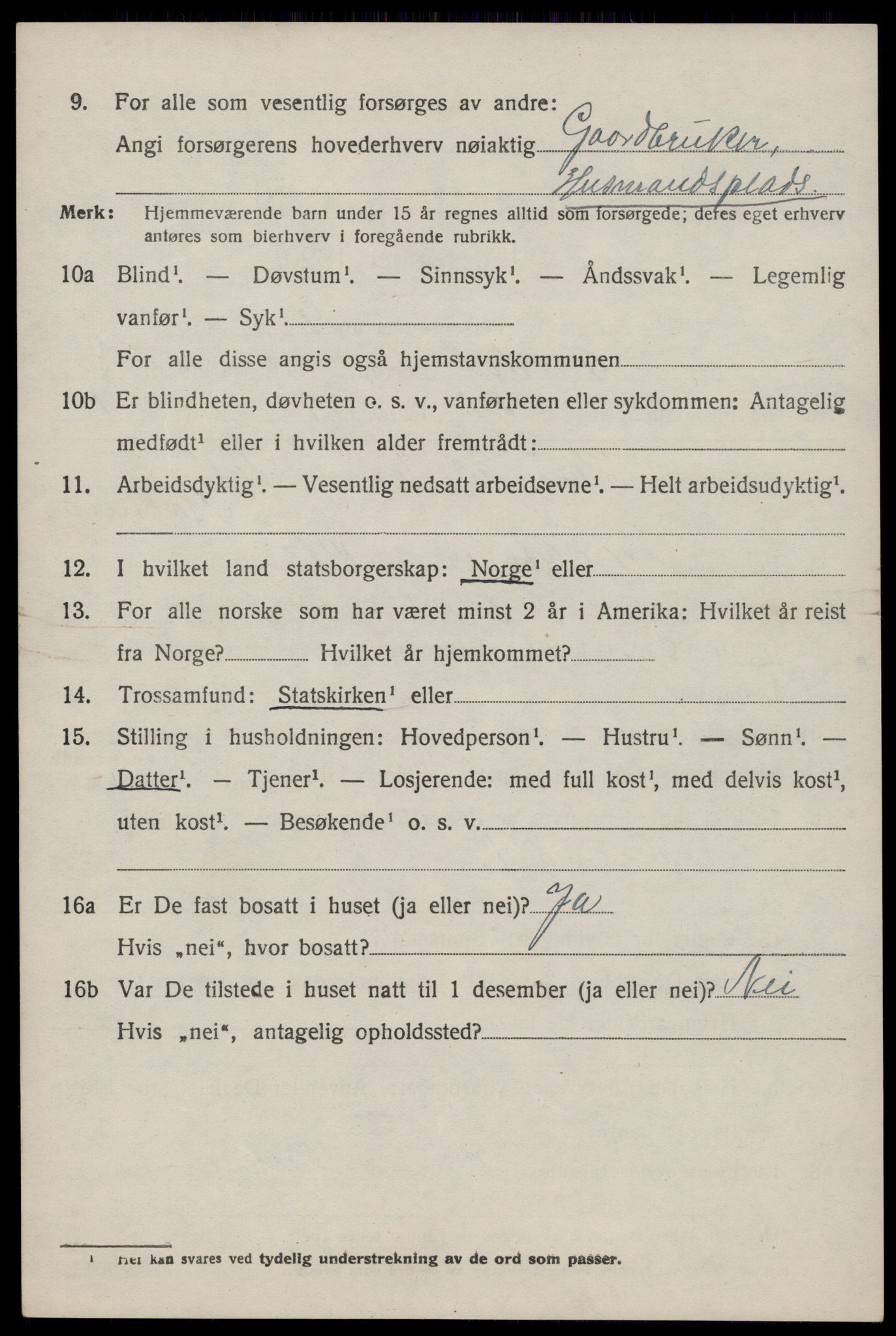 SAST, 1920 census for Suldal, 1920, p. 2145