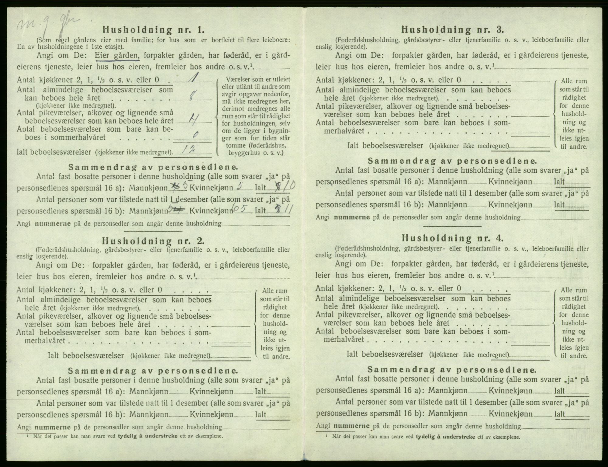 SAB, 1920 census for Stord, 1920, p. 1034