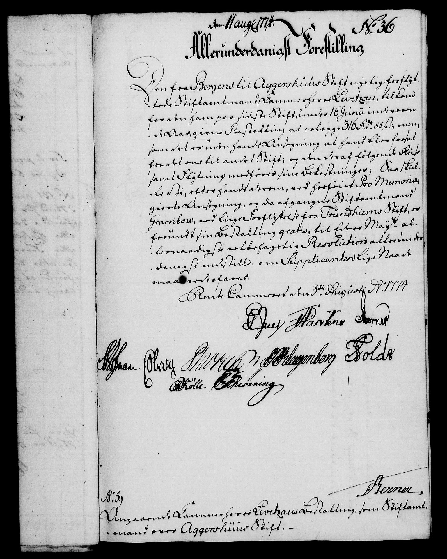 Rentekammeret, Kammerkanselliet, RA/EA-3111/G/Gf/Gfa/L0056: Norsk relasjons- og resolusjonsprotokoll (merket RK 52.56), 1774, p. 155
