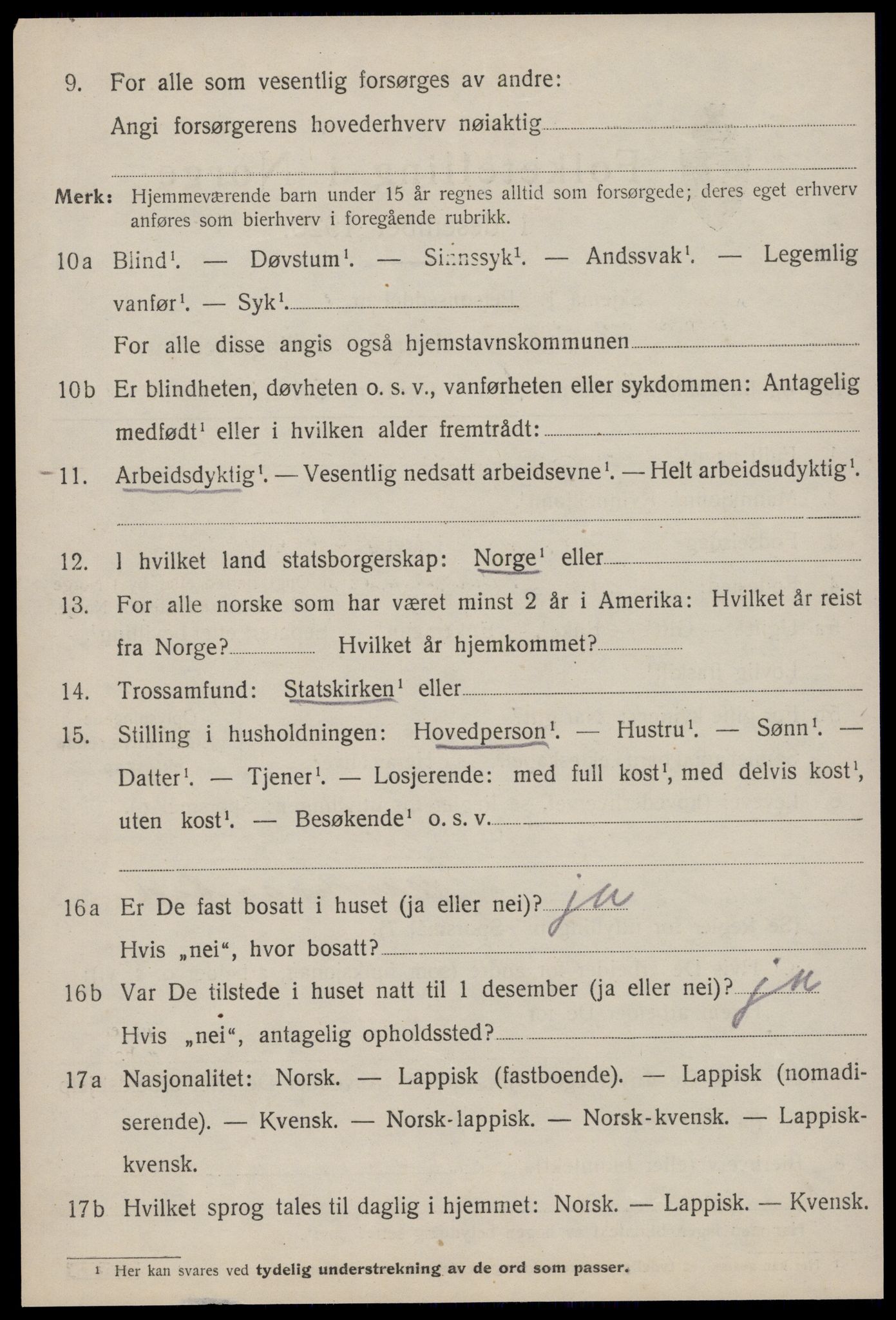 SAT, 1920 census for Orkanger, 1920, p. 3978