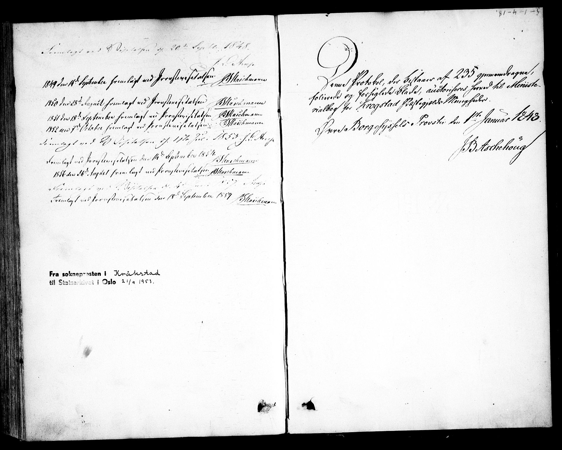 Kråkstad prestekontor Kirkebøker, AV/SAO-A-10125a/F/Fa/L0006: Parish register (official) no. I 6, 1848-1857