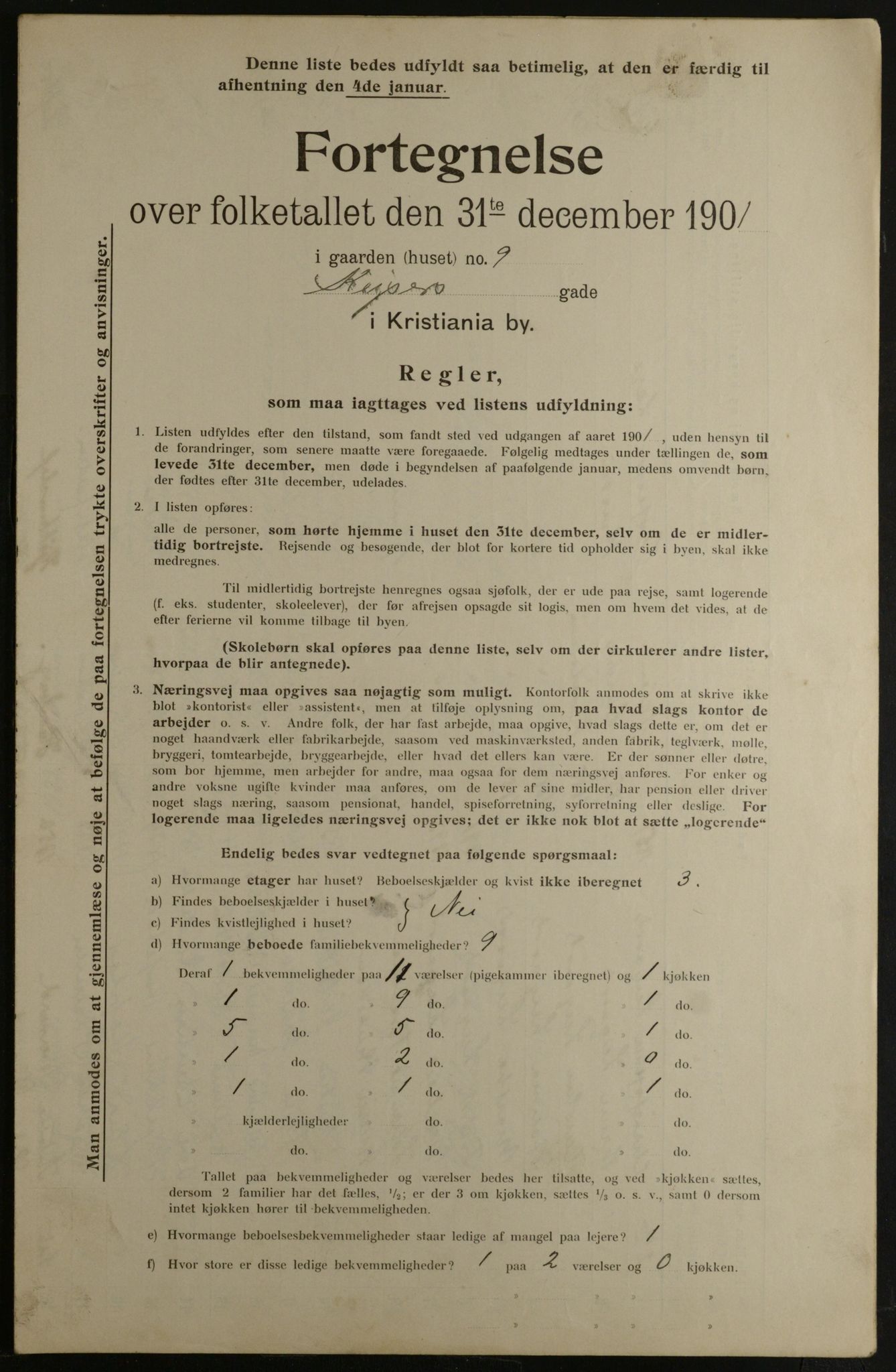 OBA, Municipal Census 1901 for Kristiania, 1901, p. 7699