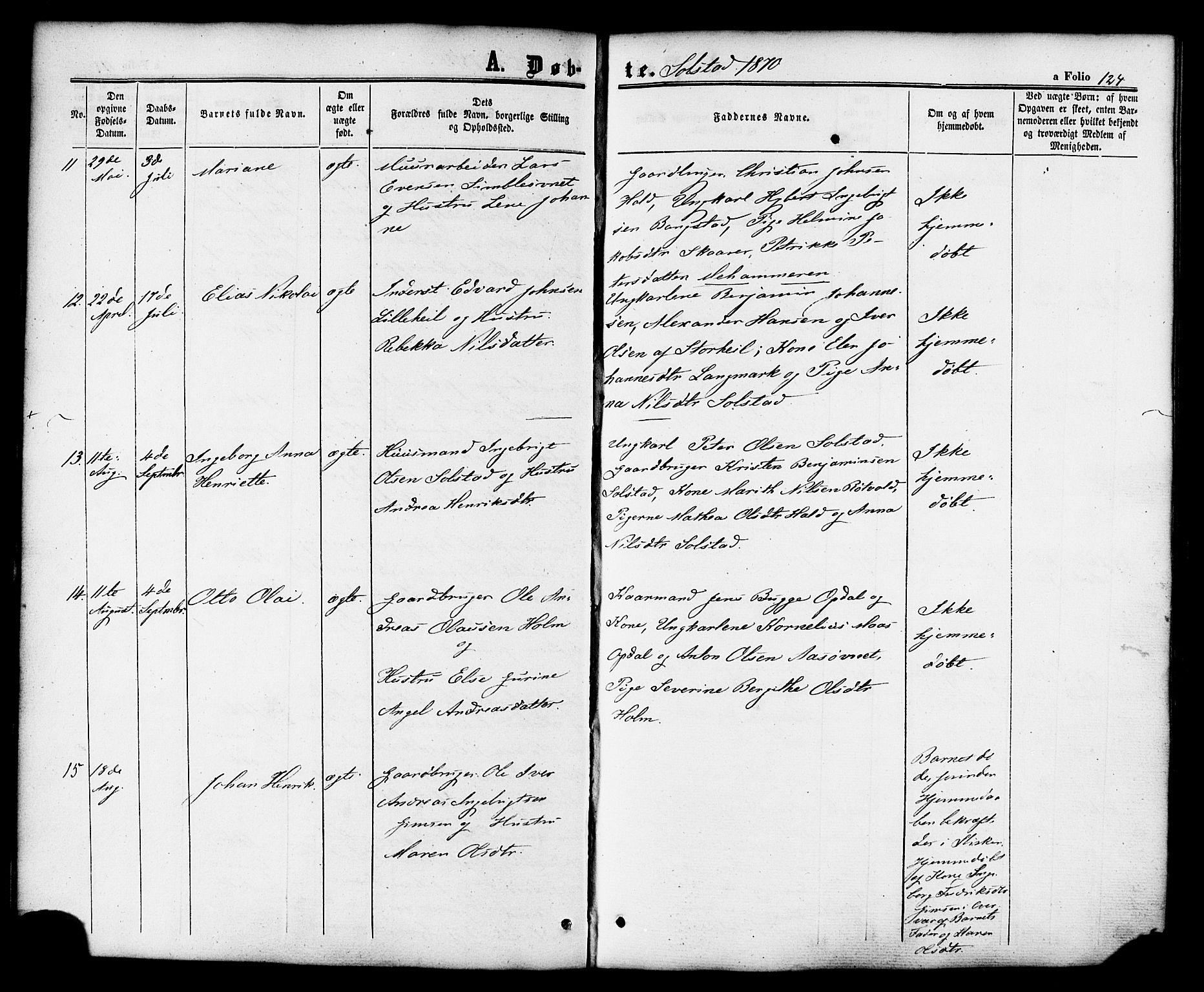 Ministerialprotokoller, klokkerbøker og fødselsregistre - Nordland, AV/SAT-A-1459/810/L0147: Parish register (official) no. 810A08 /2, 1862-1874, p. 124