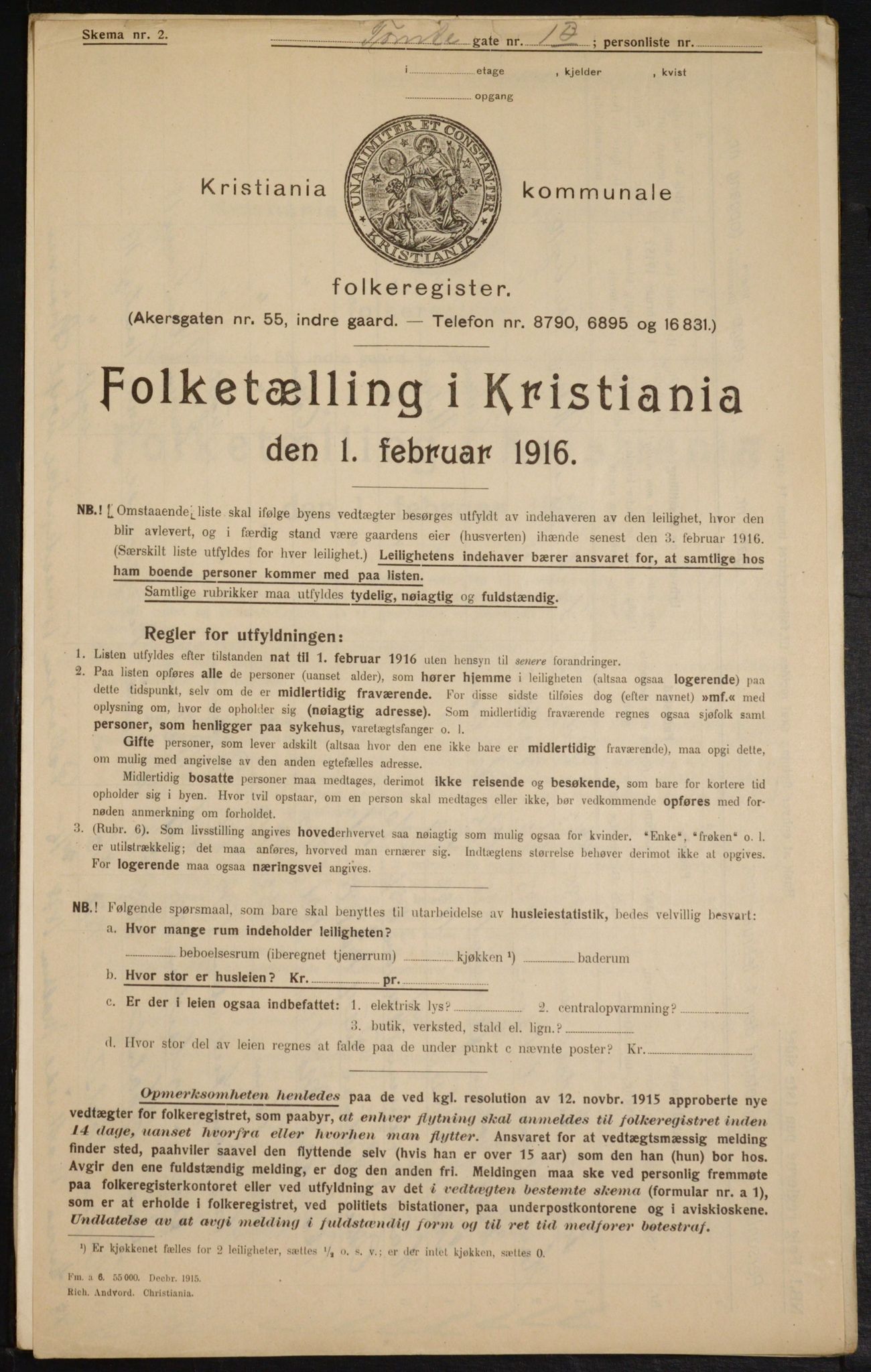 OBA, Municipal Census 1916 for Kristiania, 1916, p. 116650