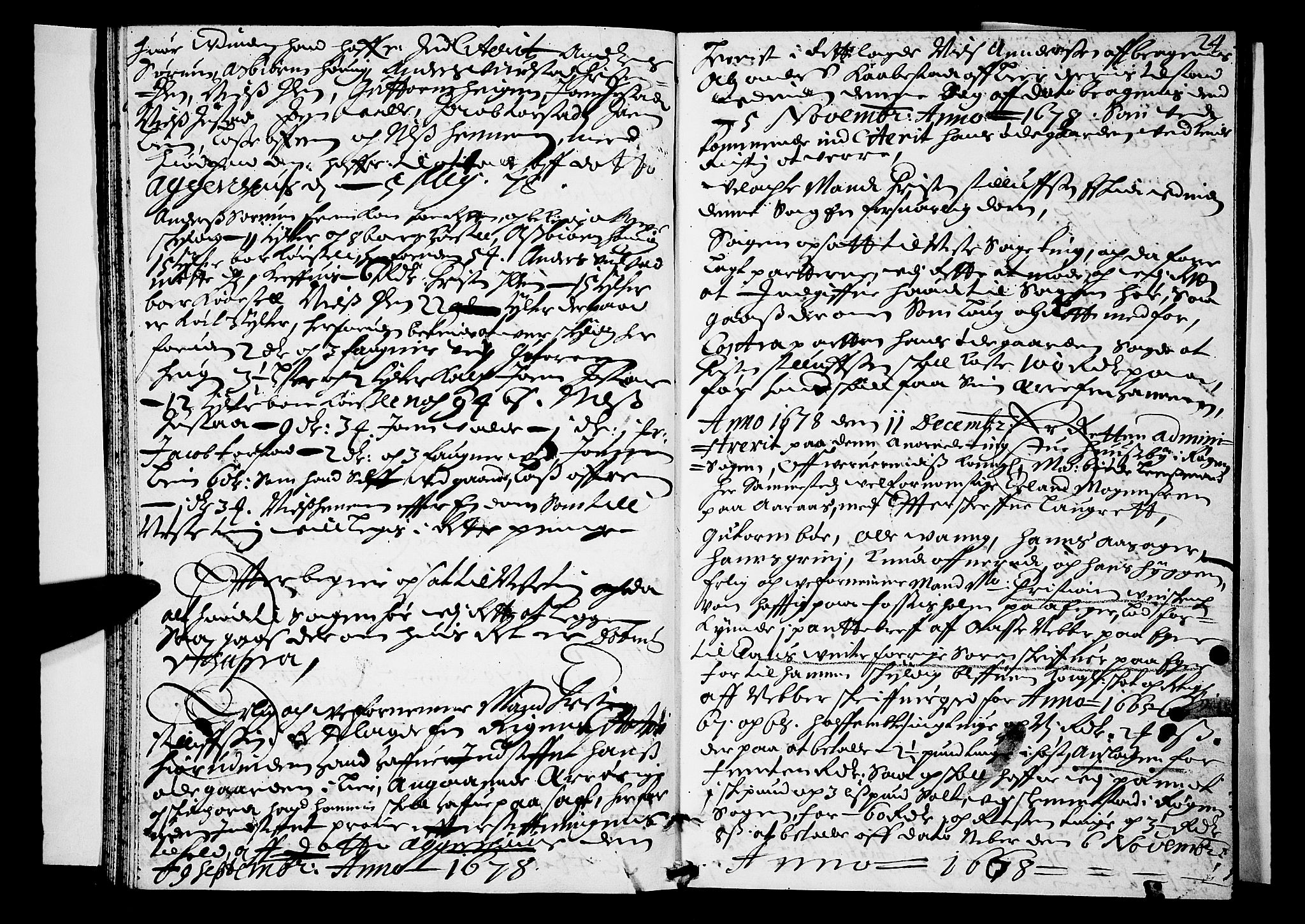 Lier, Røyken og Hurum sorenskriveri, SAKO/A-89/F/Fa/L0019: Tingbok, 1678, p. 24