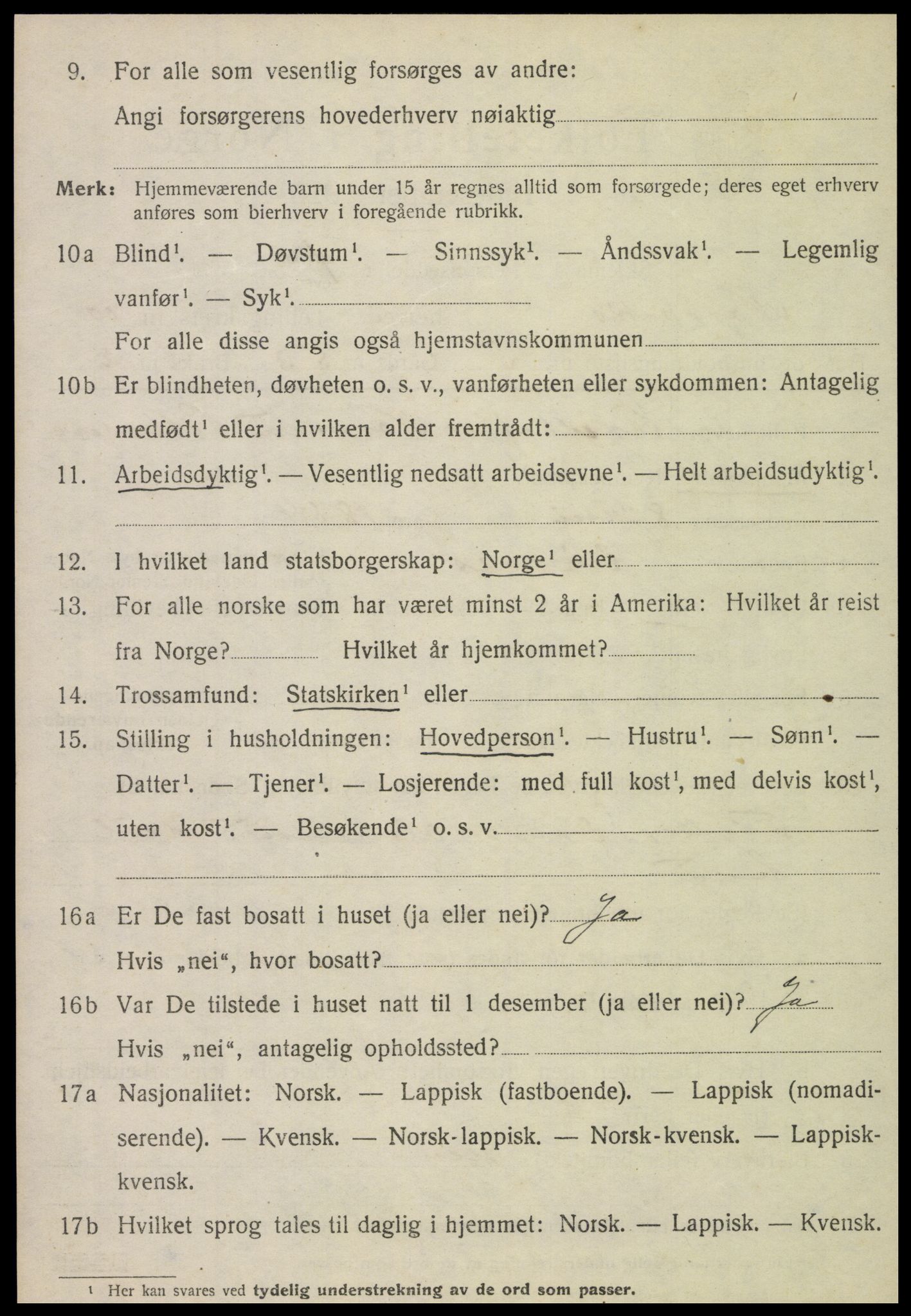 SAT, 1920 census for Nordvik, 1920, p. 3647