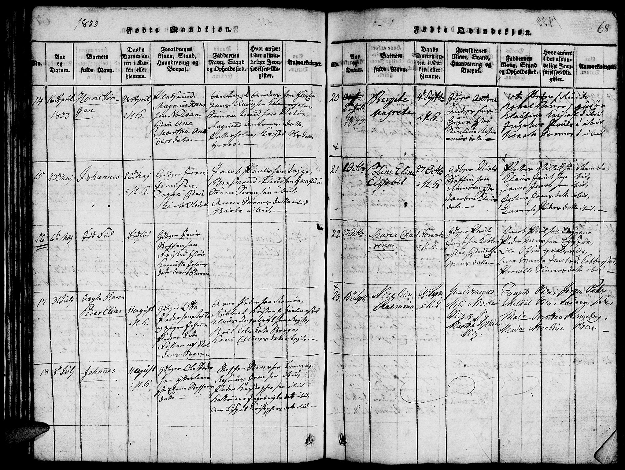 Ministerialprotokoller, klokkerbøker og fødselsregistre - Møre og Romsdal, AV/SAT-A-1454/507/L0078: Parish register (copy) no. 507C01, 1816-1840, p. 68